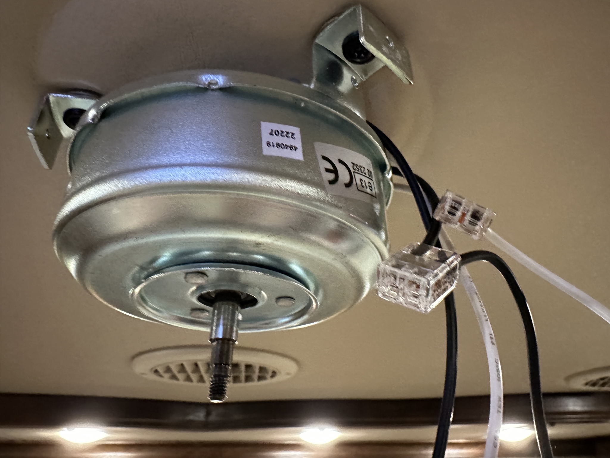Motor mounted and connected