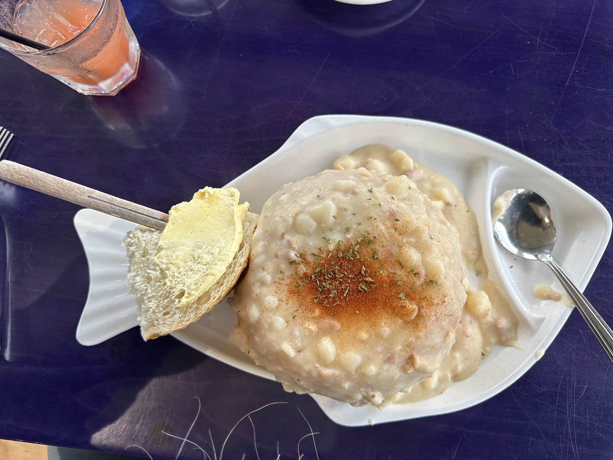 My clam chowder bread bowl