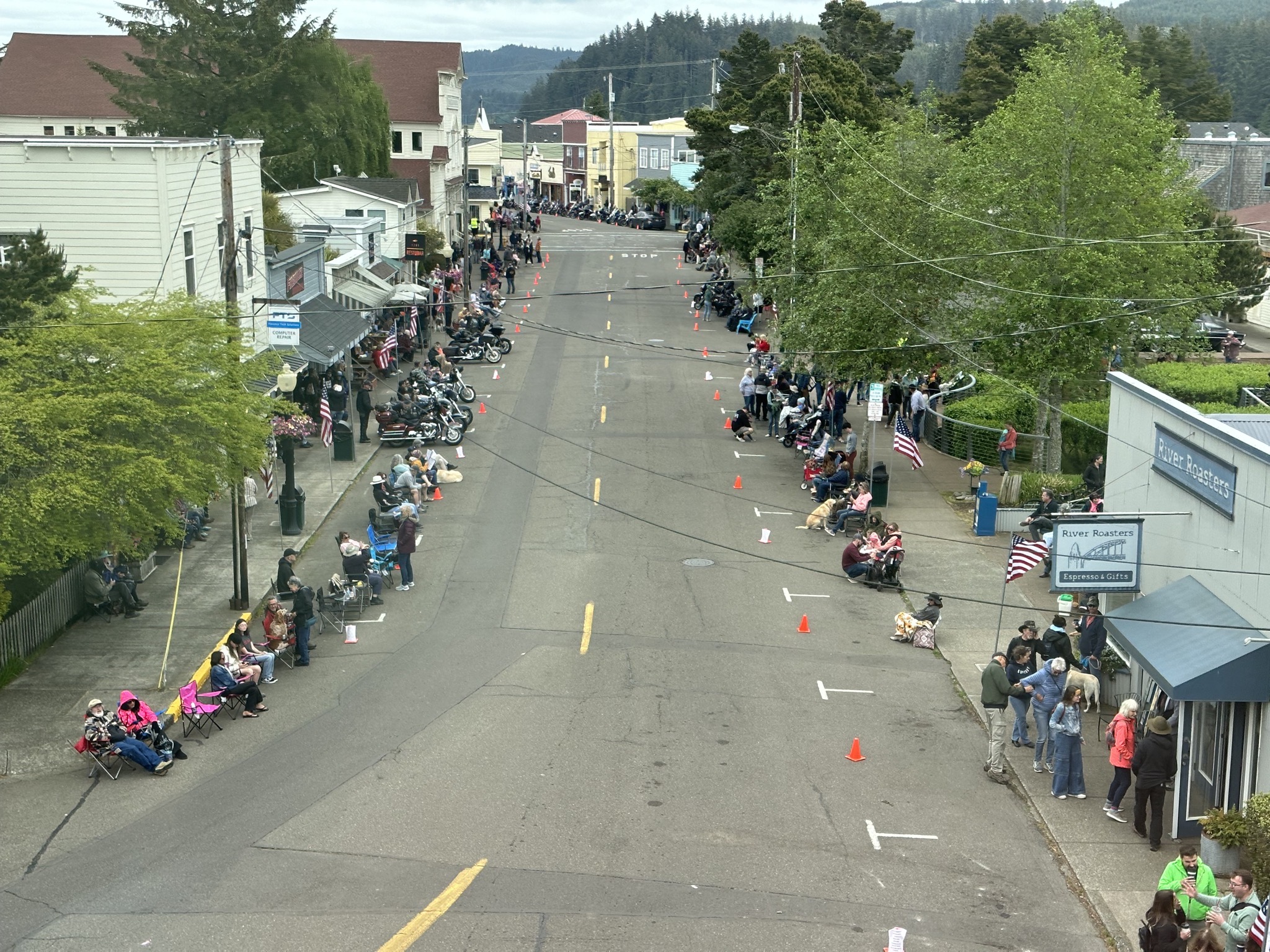 Waiting for Memorial Day parade
