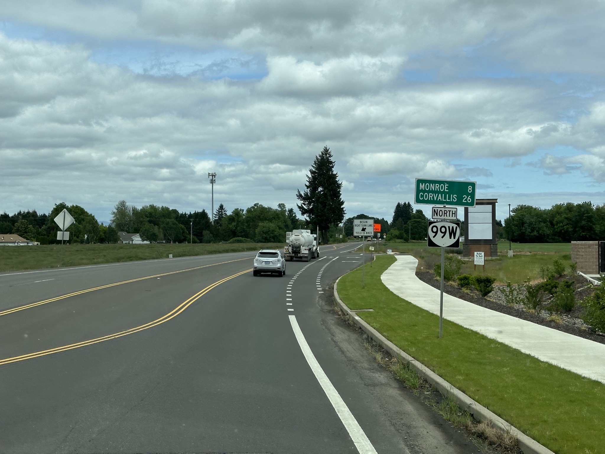Heading north on 99W