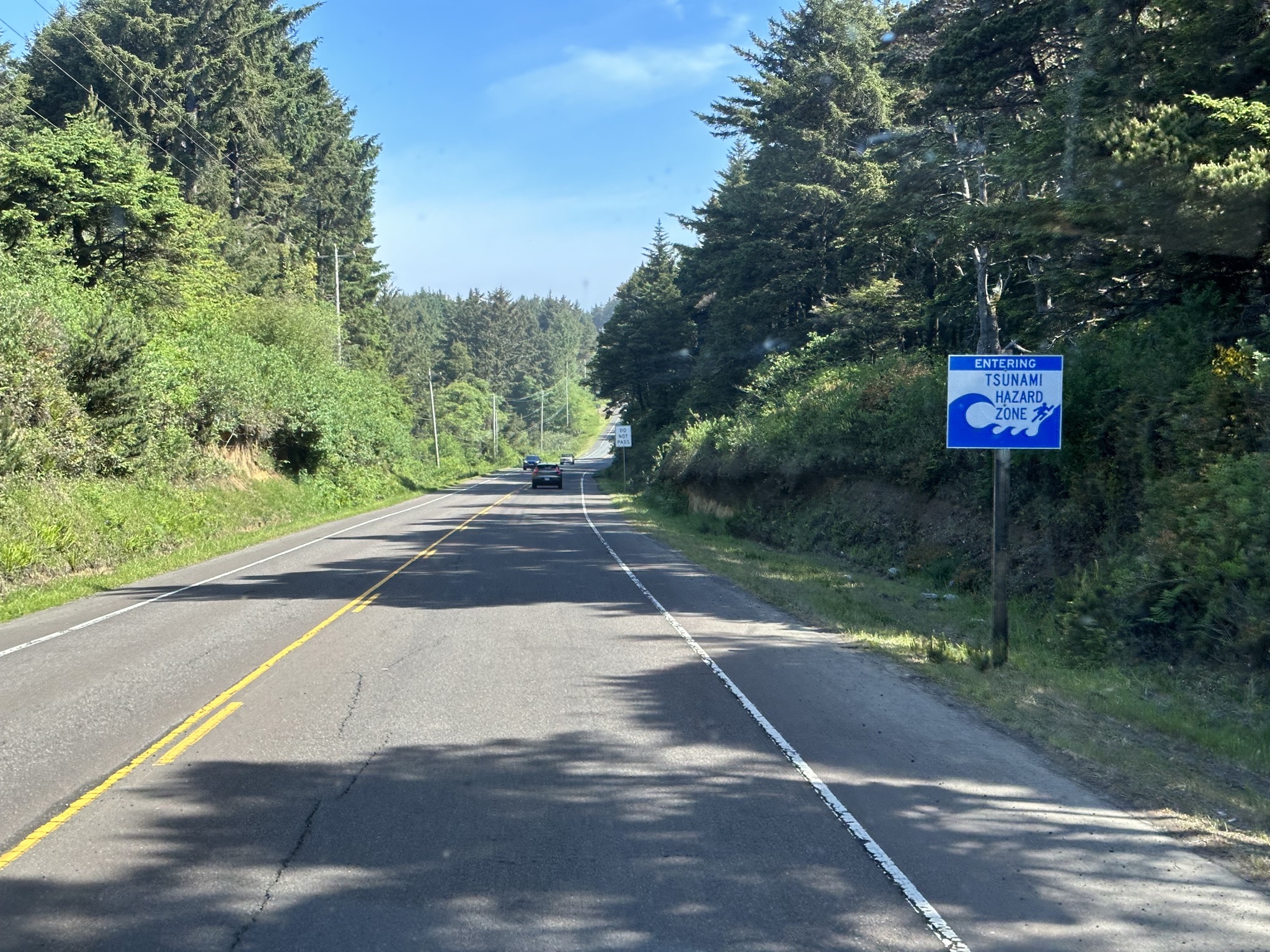 Entering tsunami hazard zone