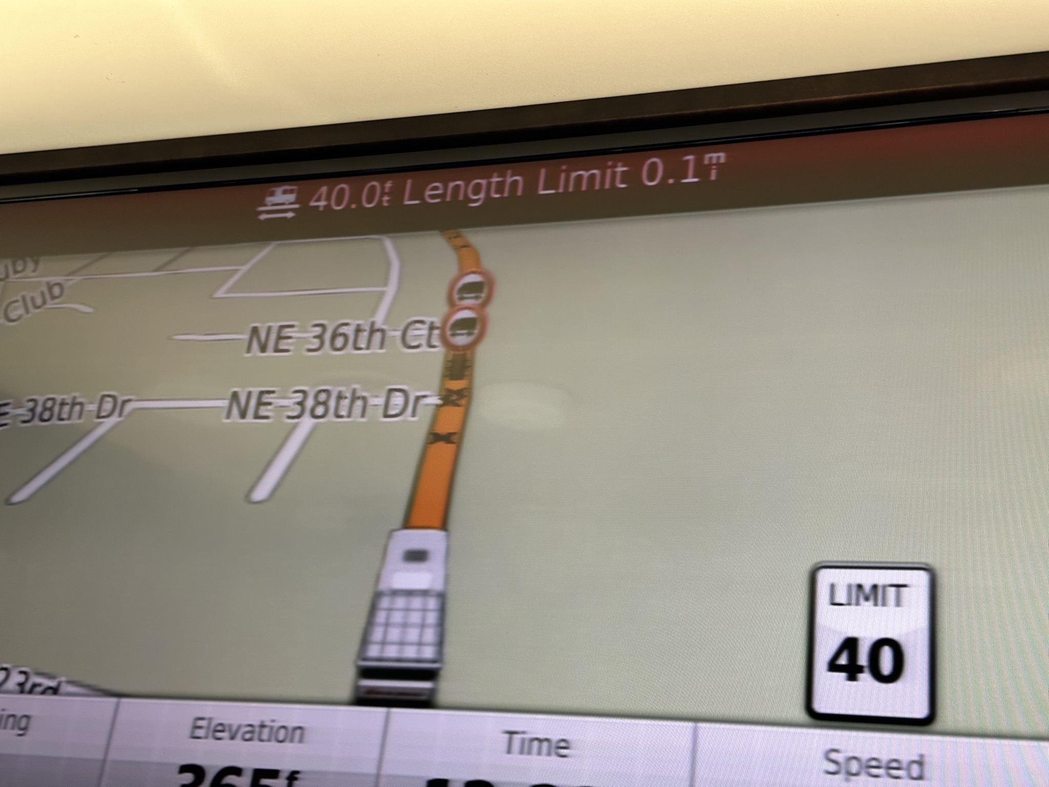 40 foot length limit message