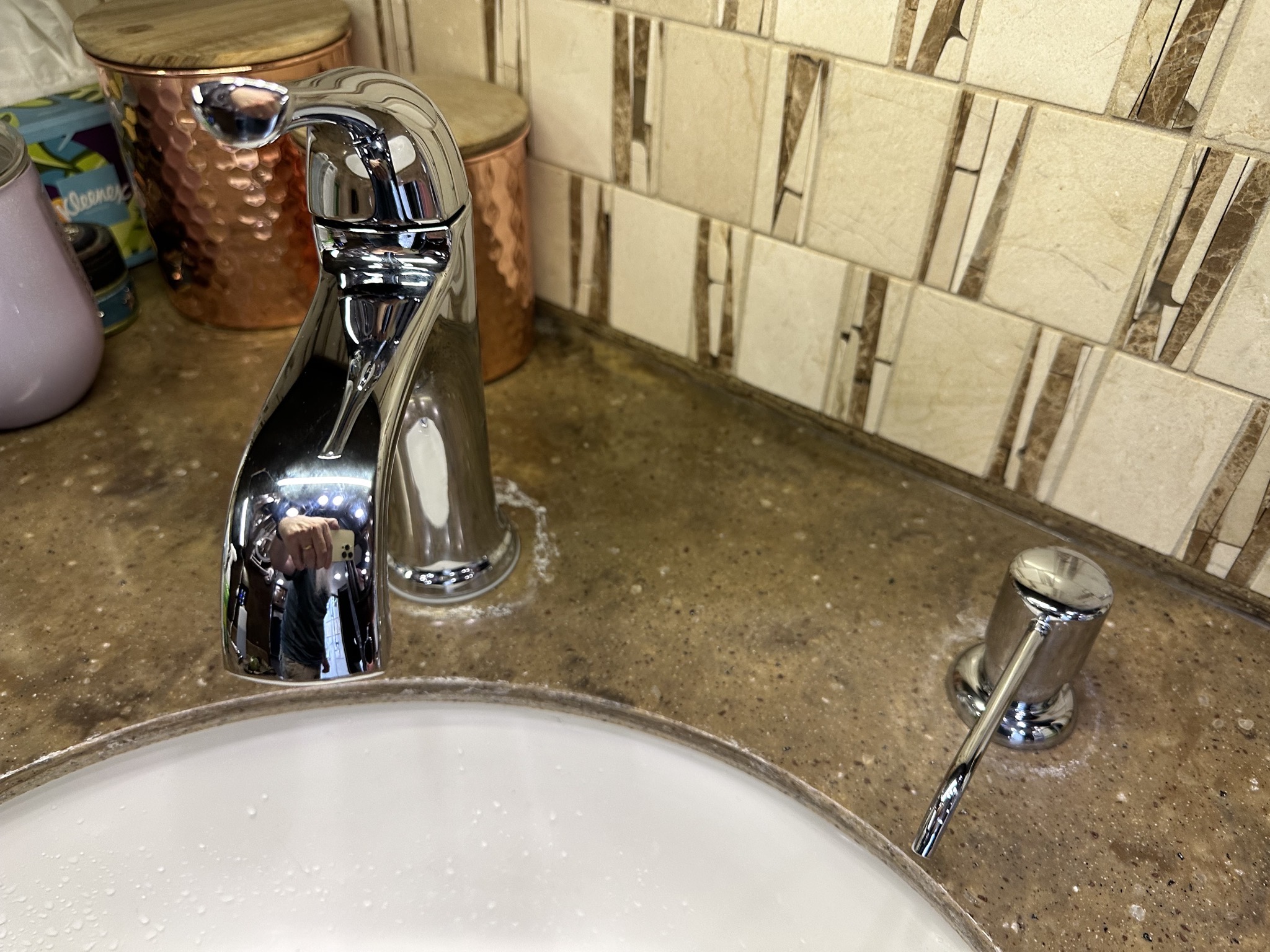 New faucet and soap dispenser