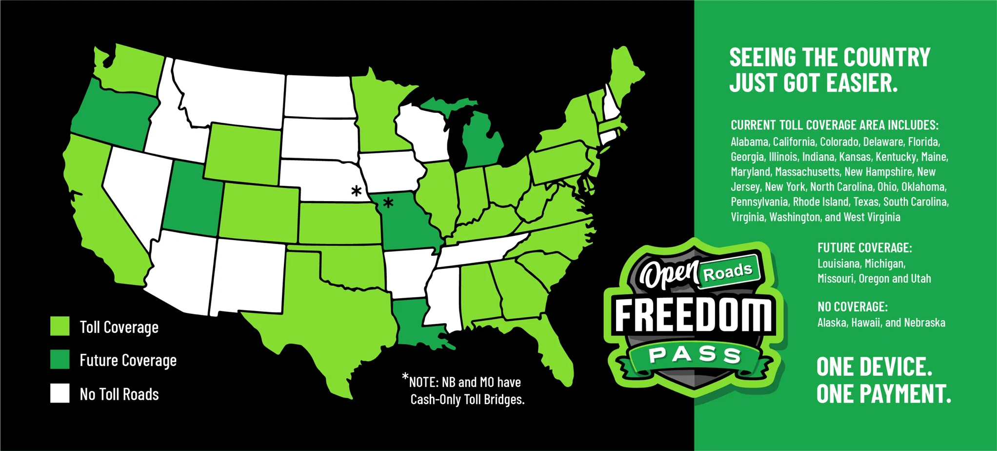 Freedom Pass coverage map