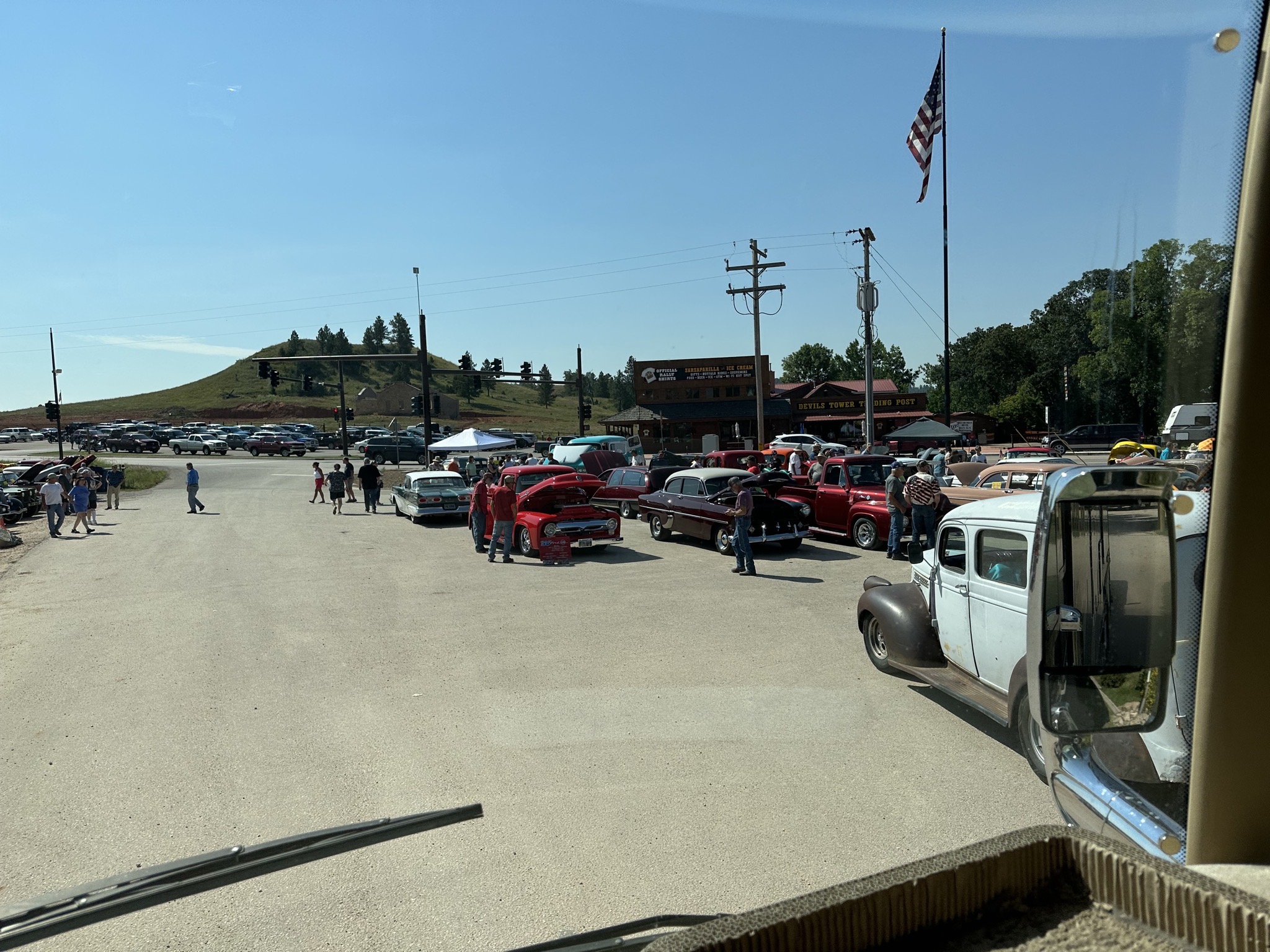 Car show outside campground