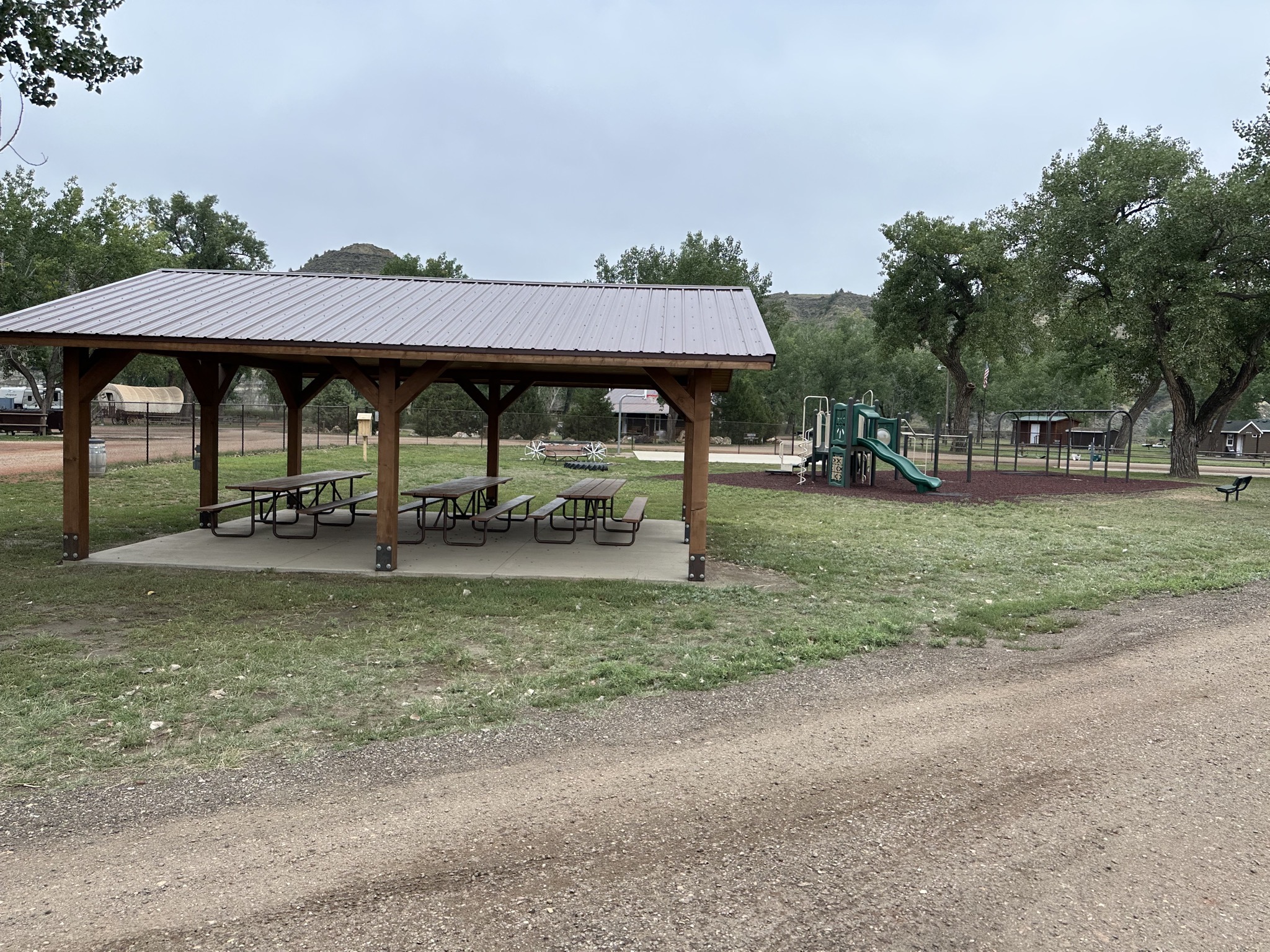Picnic shelter and playground