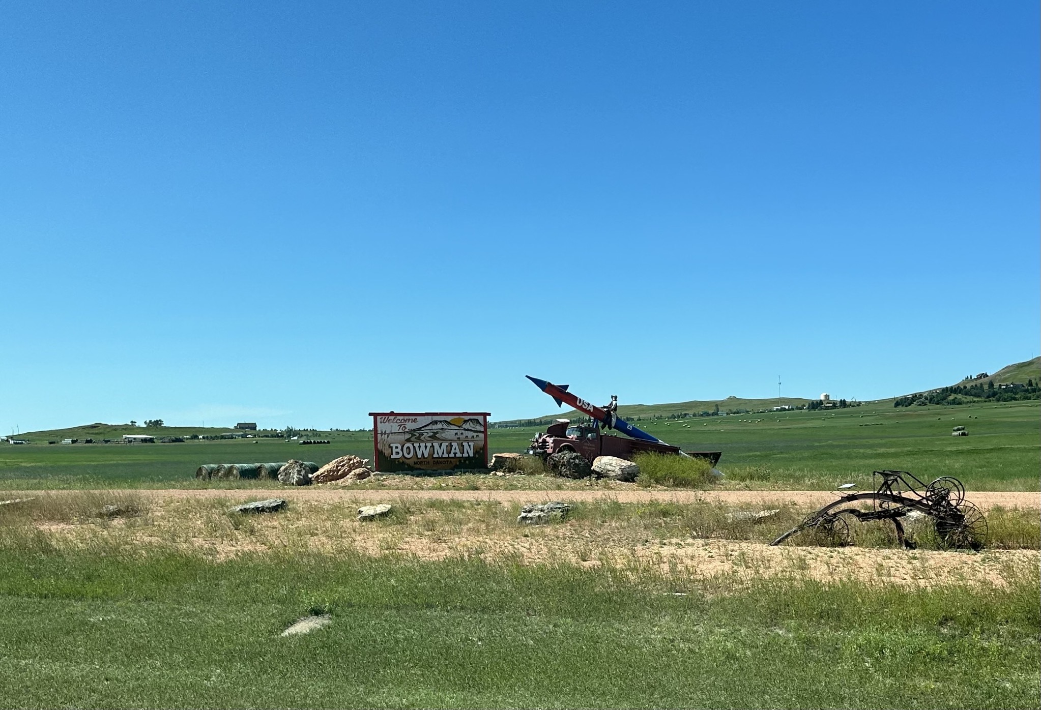 Cowboy riding missile in Bowman
