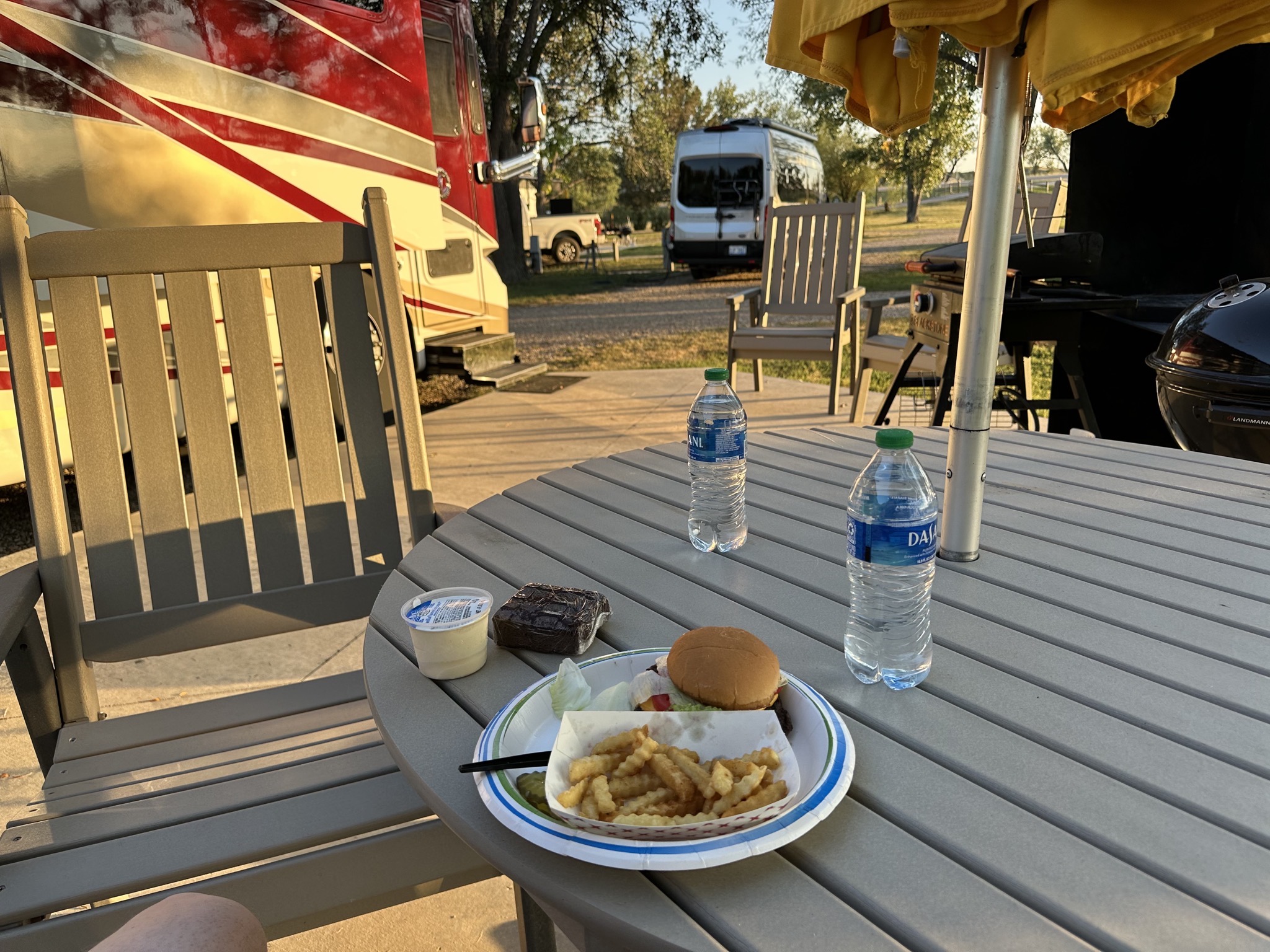 Dinner on our patio