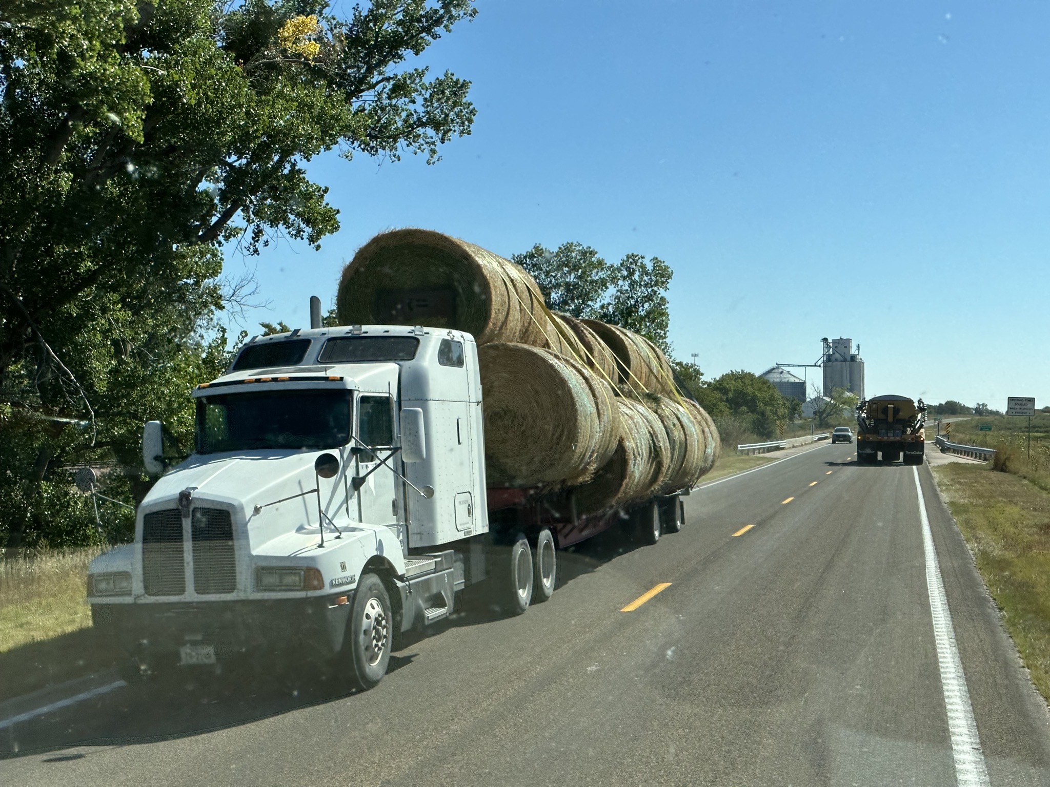Truck with hay bales