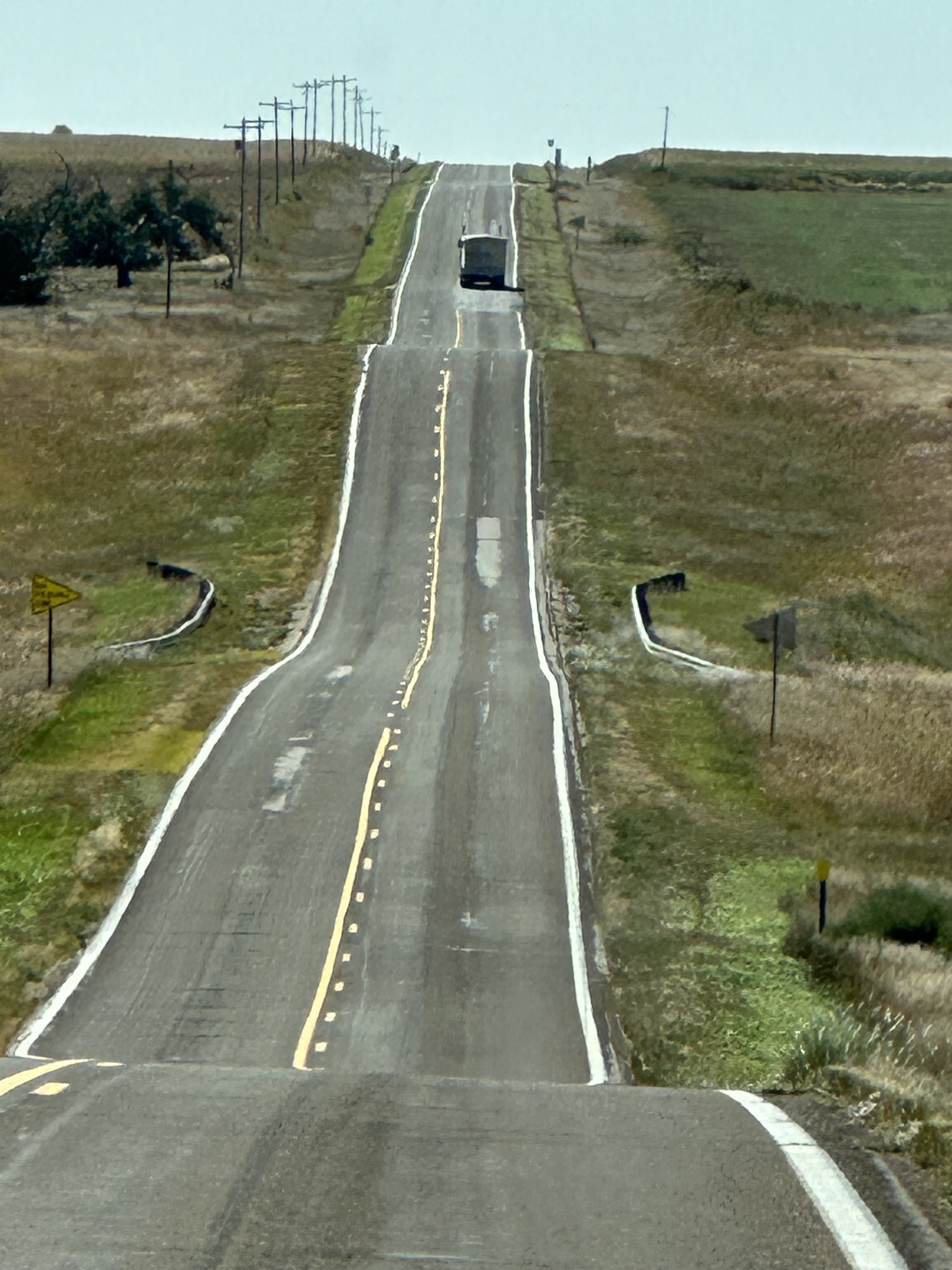 Zoomed view of the highway, emphasizing some big dips