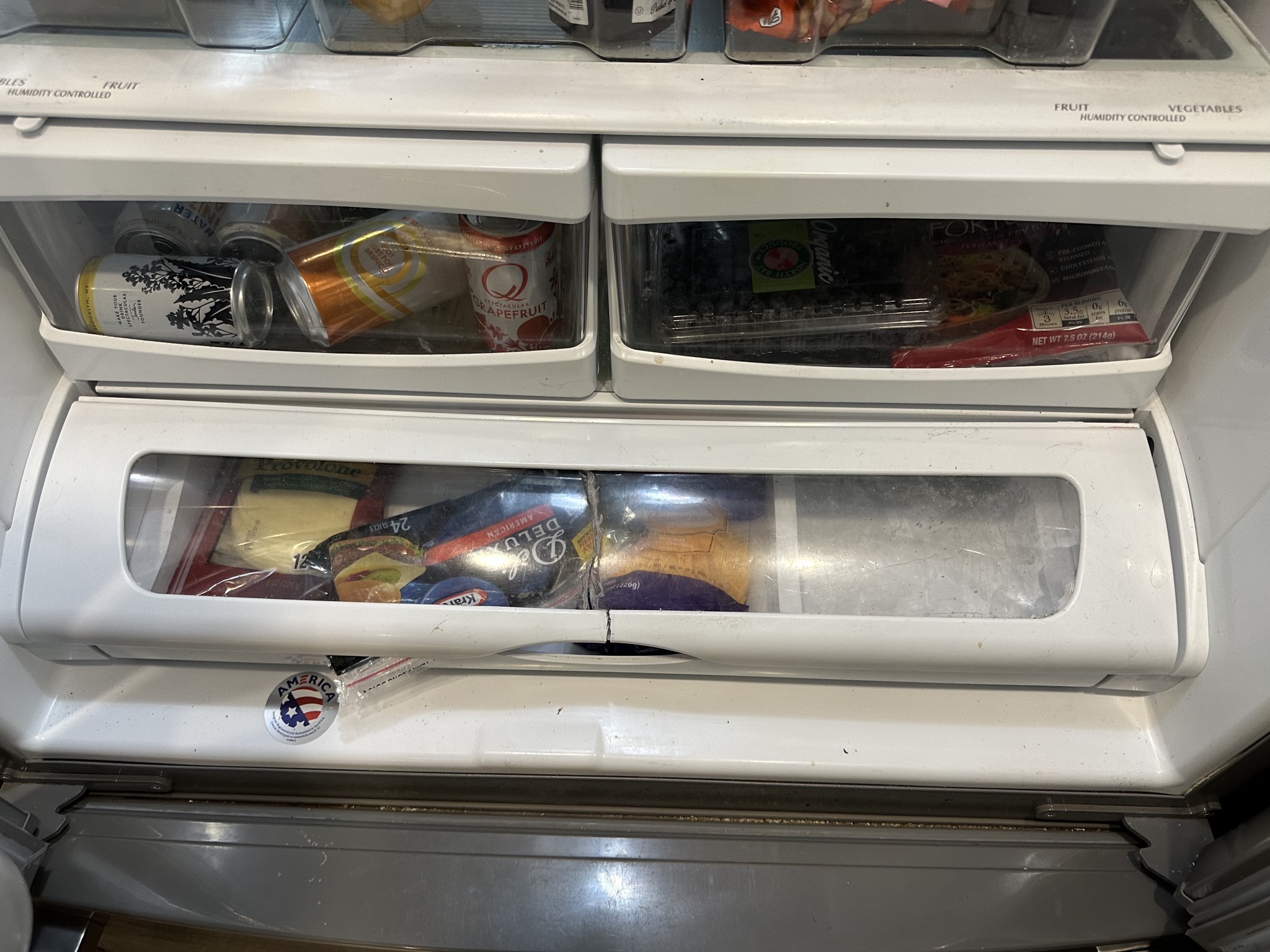 Cracked fridge drawer cover