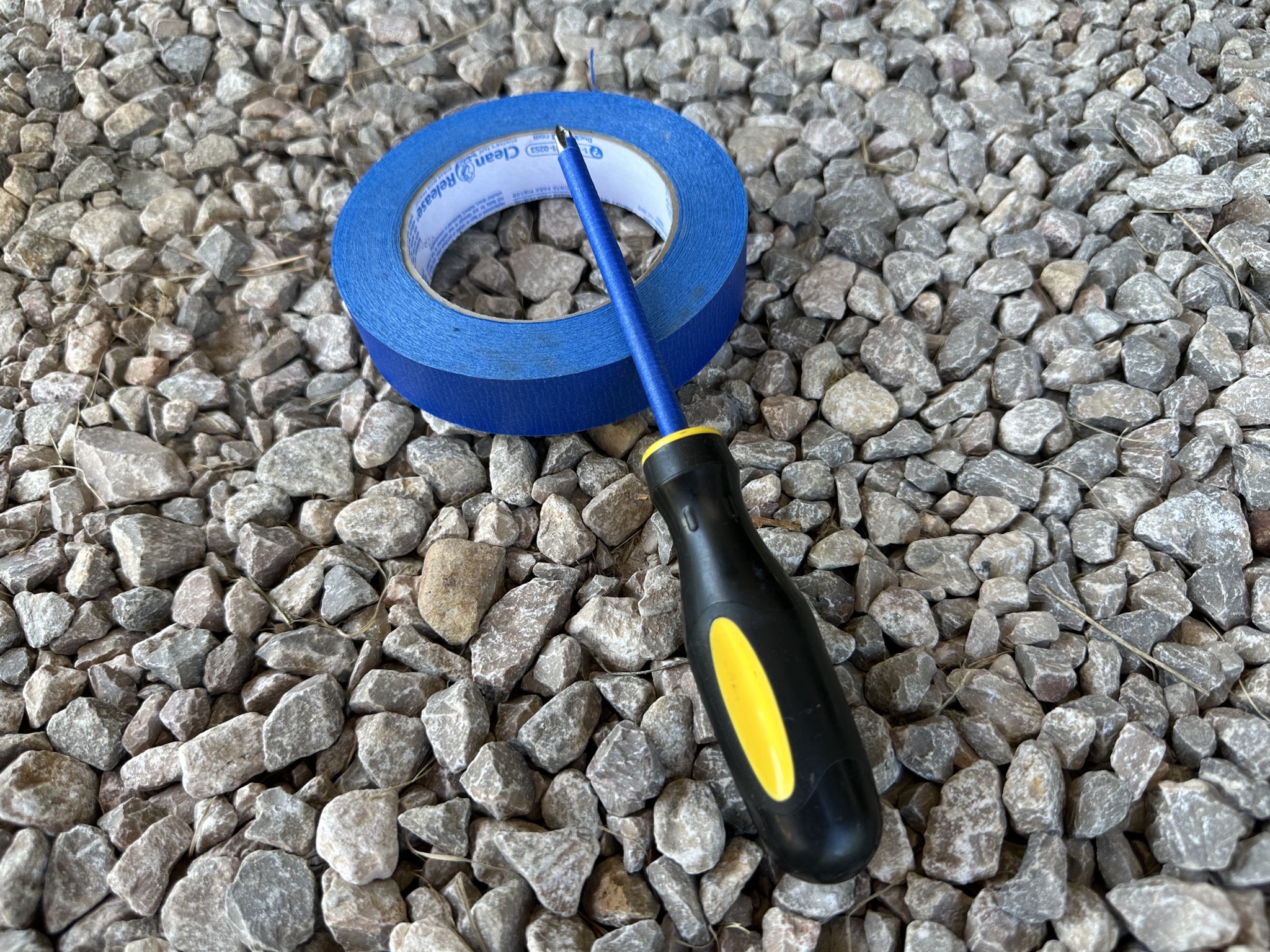 Screwdriver with painters tape