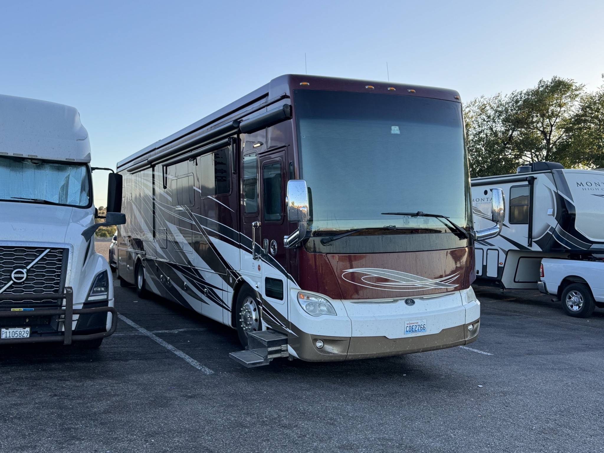 Our coach at rest stop