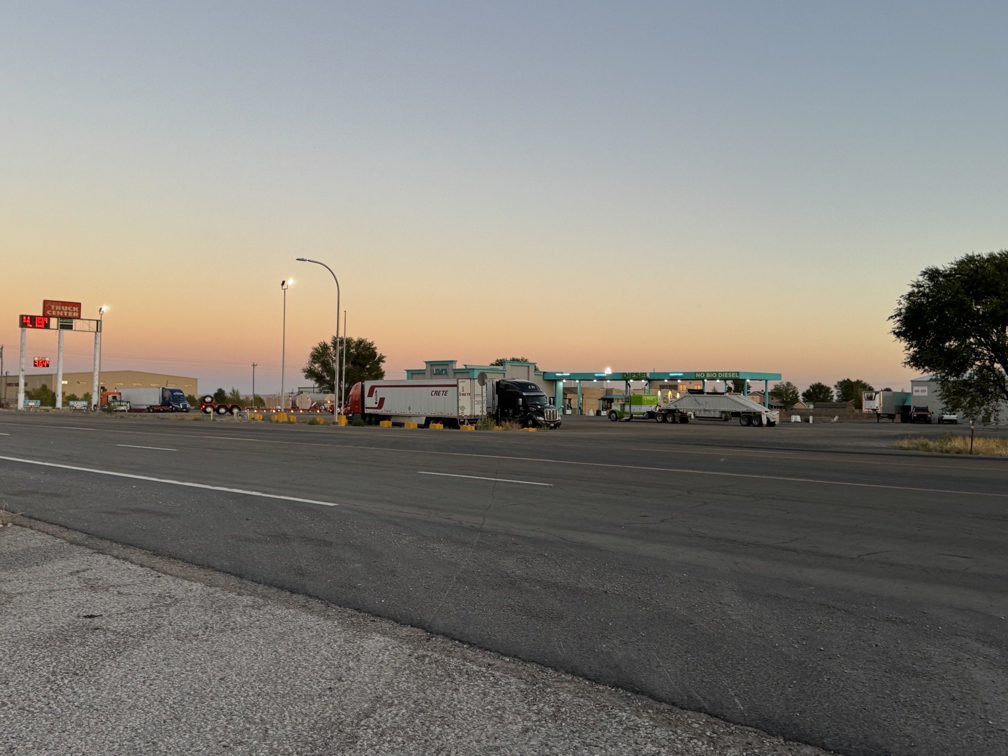 Truck center across the road