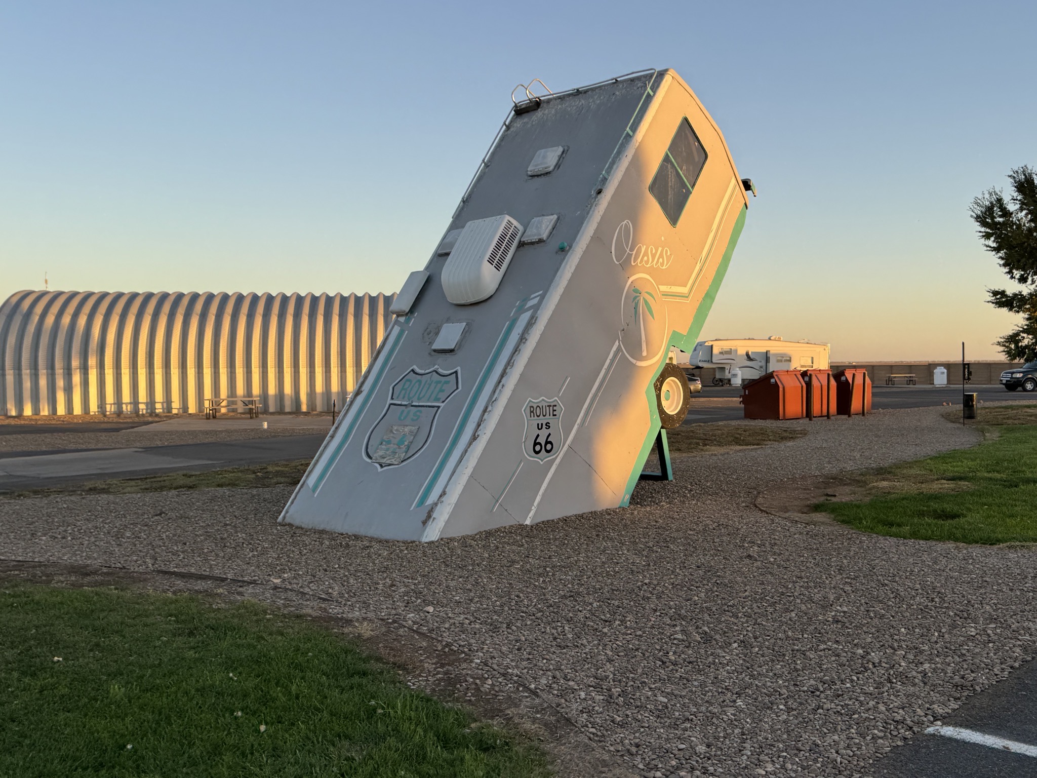RV in the style of Cadillac Ranch