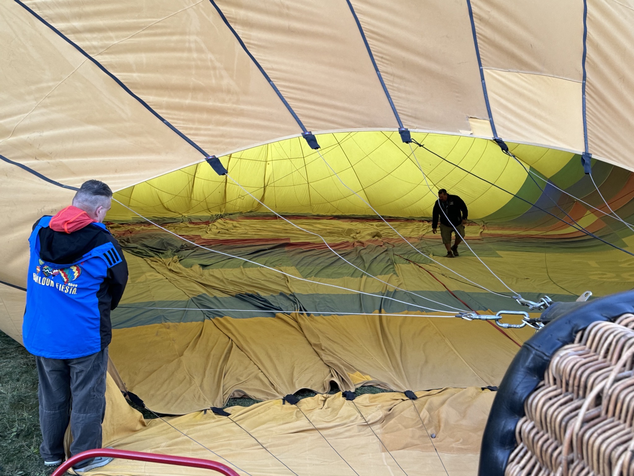 Inspecting the balloon