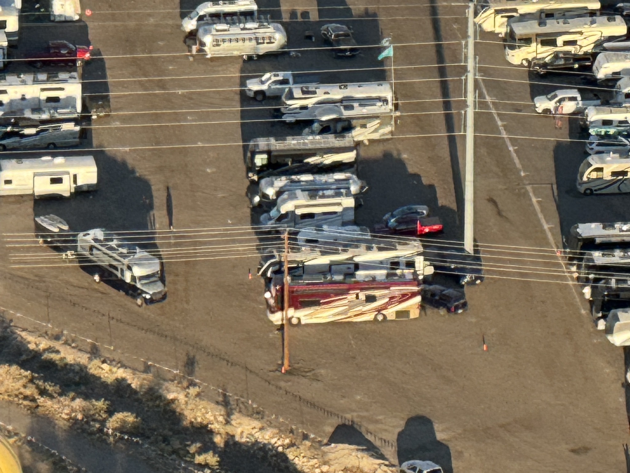 Aerial view of VIP North RV lot