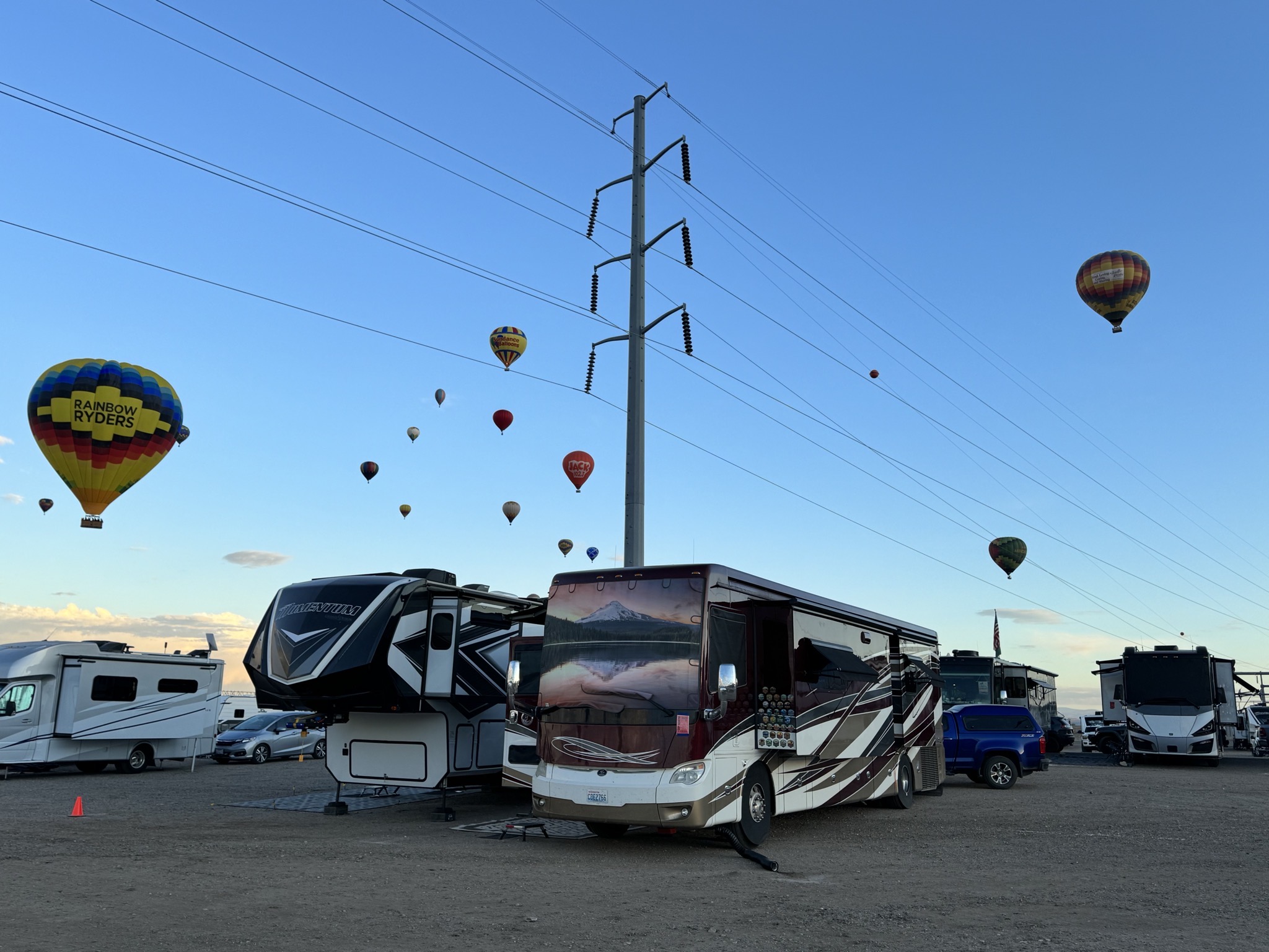 Balloons over RV lot