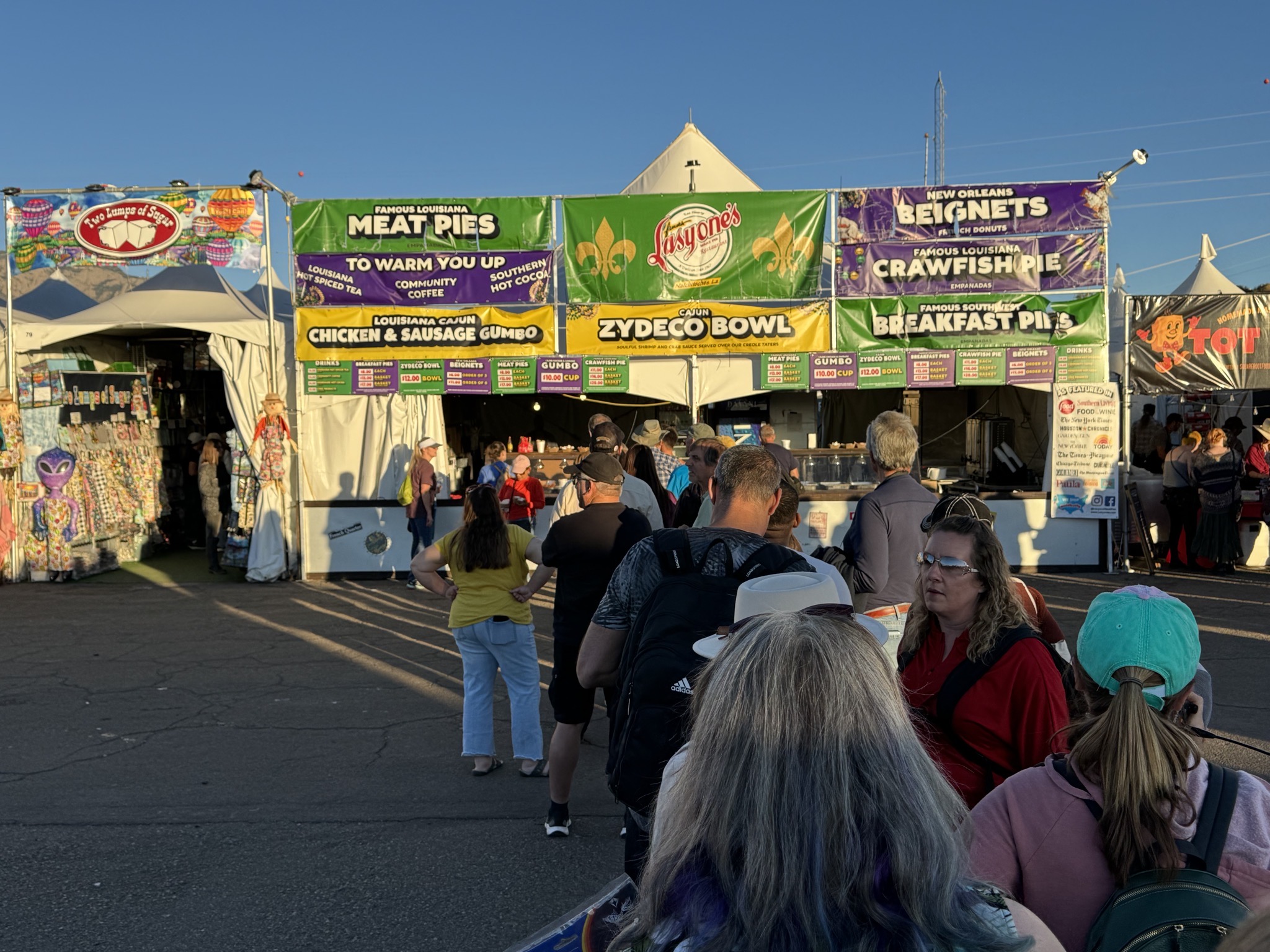 Long line for dinner