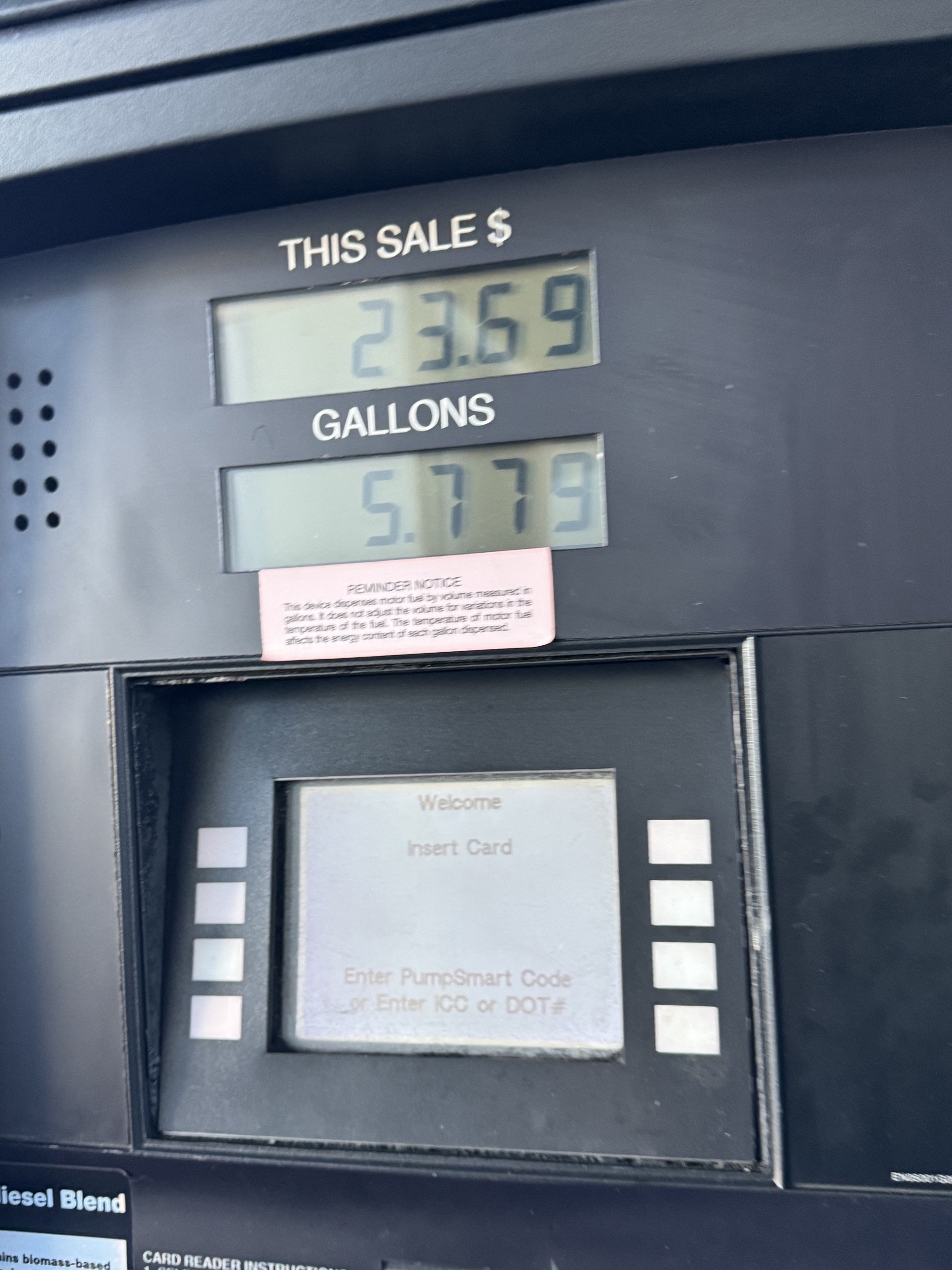 $23.69 for 5.779 gallons of DEF