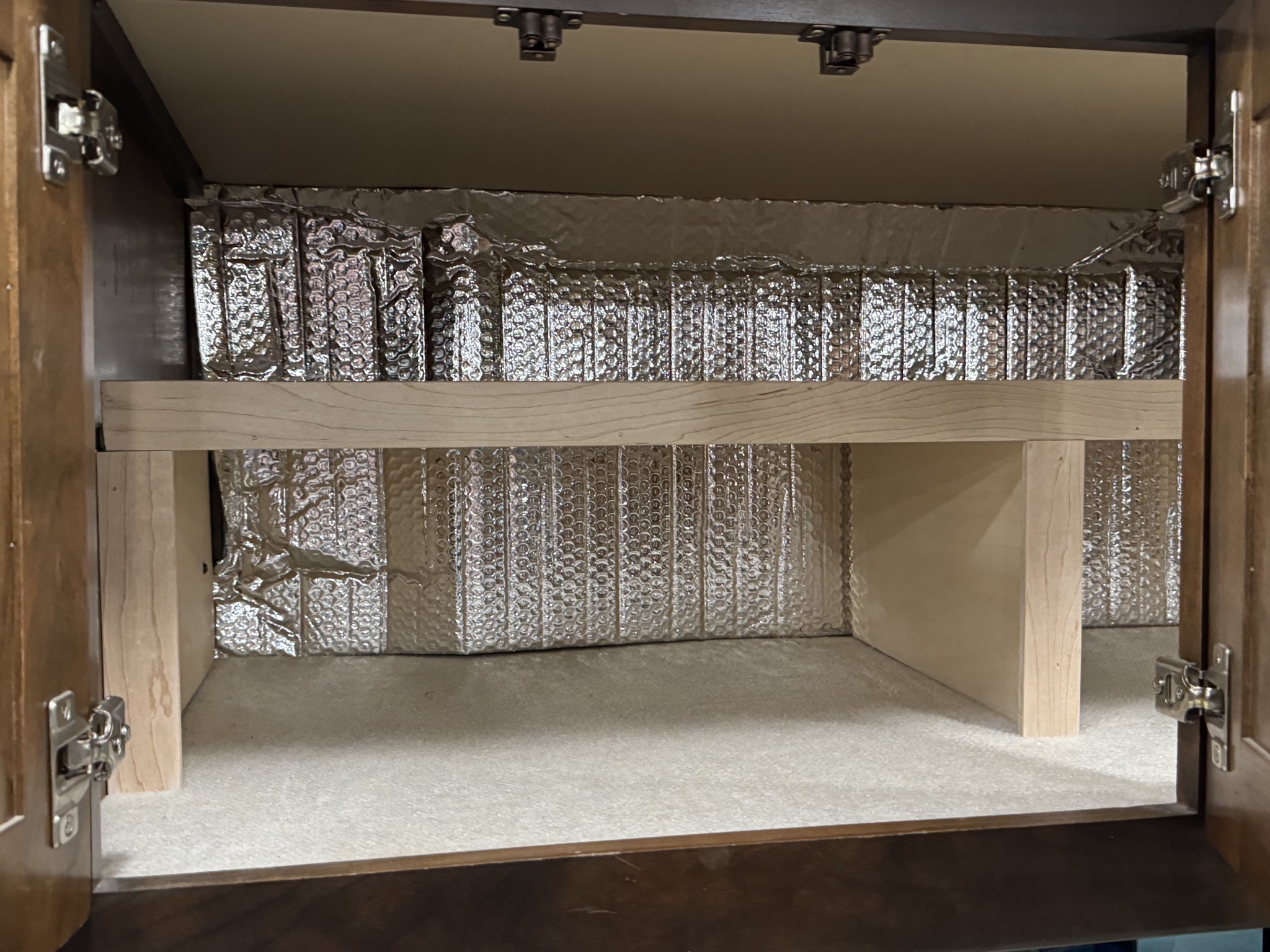 Cupboards after adding shelves