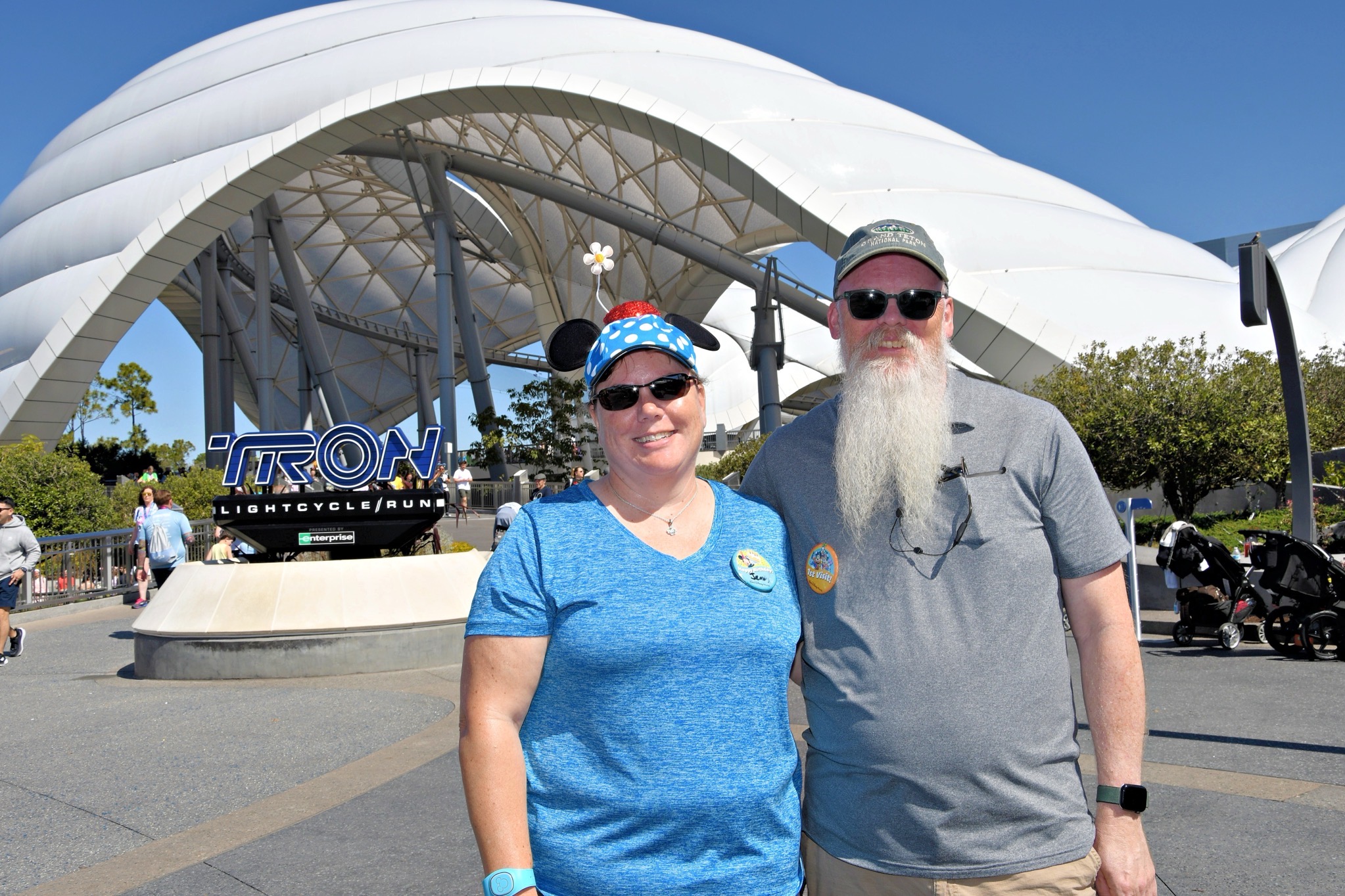 Jenn and David in front of Tron ride