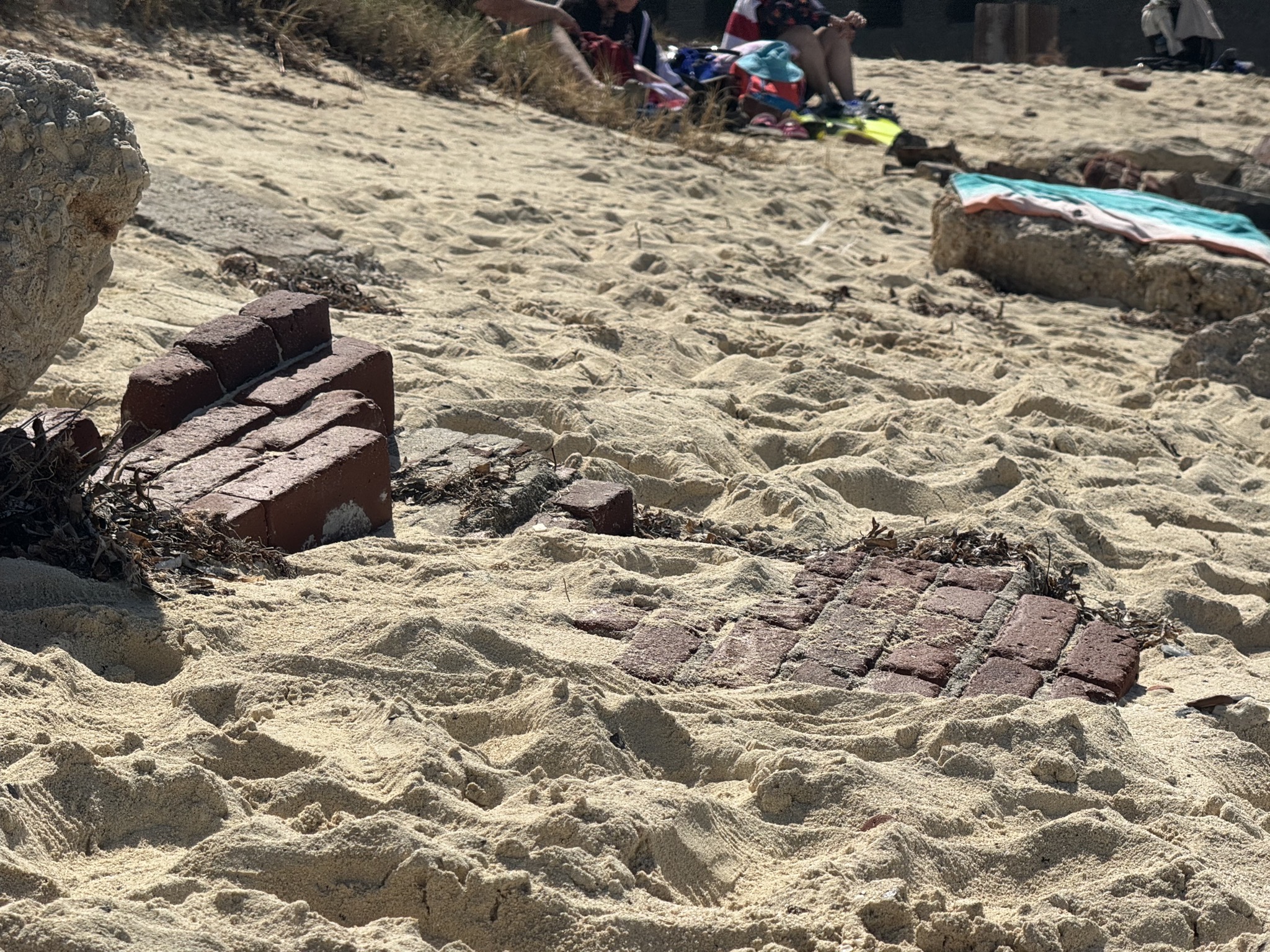 Bricks on the beach