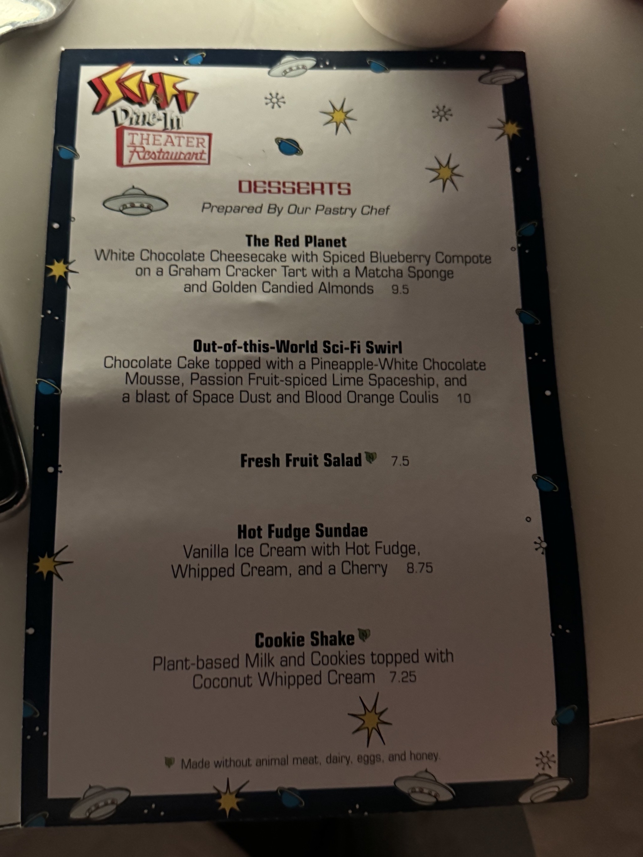 Sci-Fi Dine-In Theater restaurant