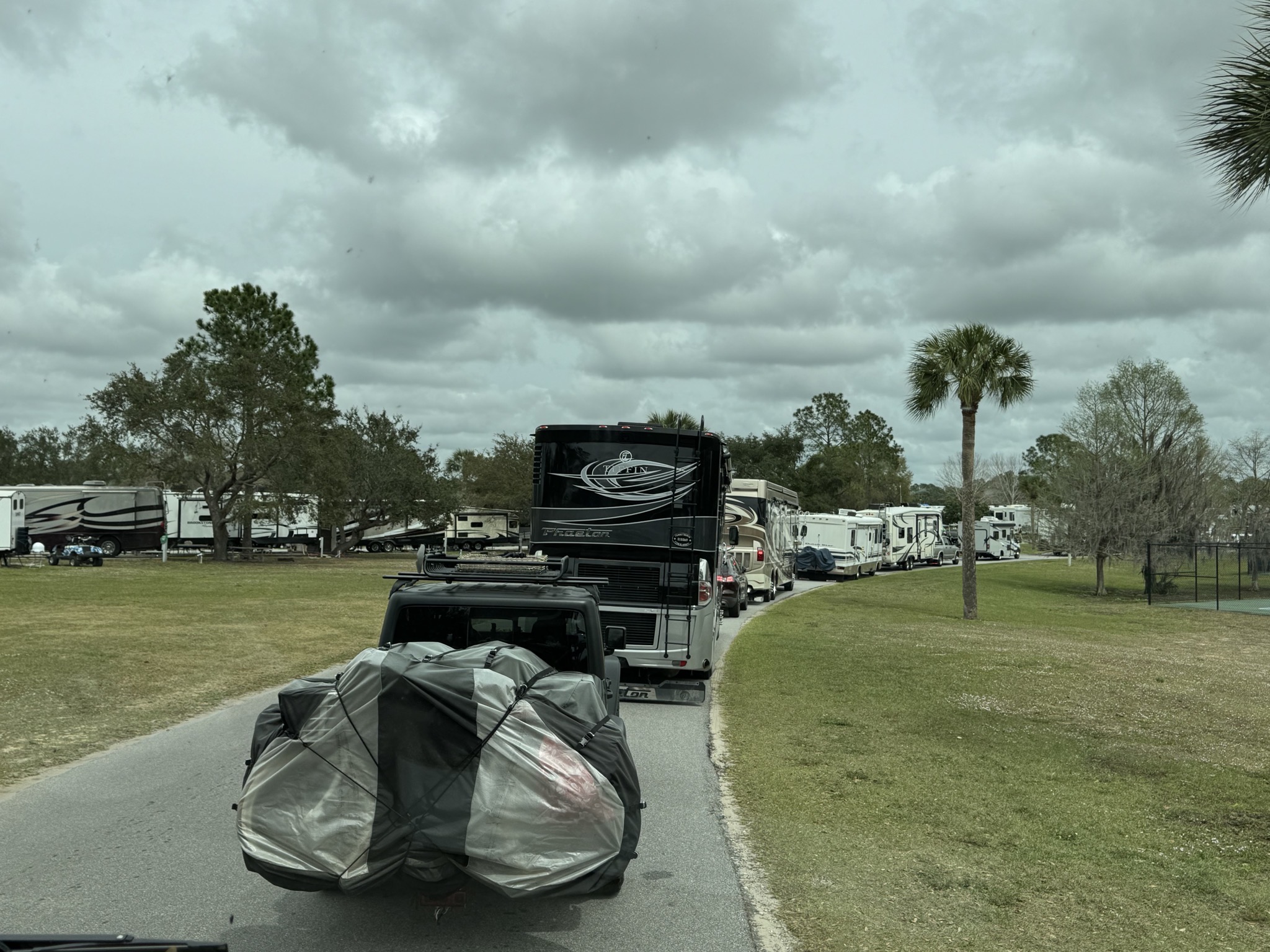 Line of RVs