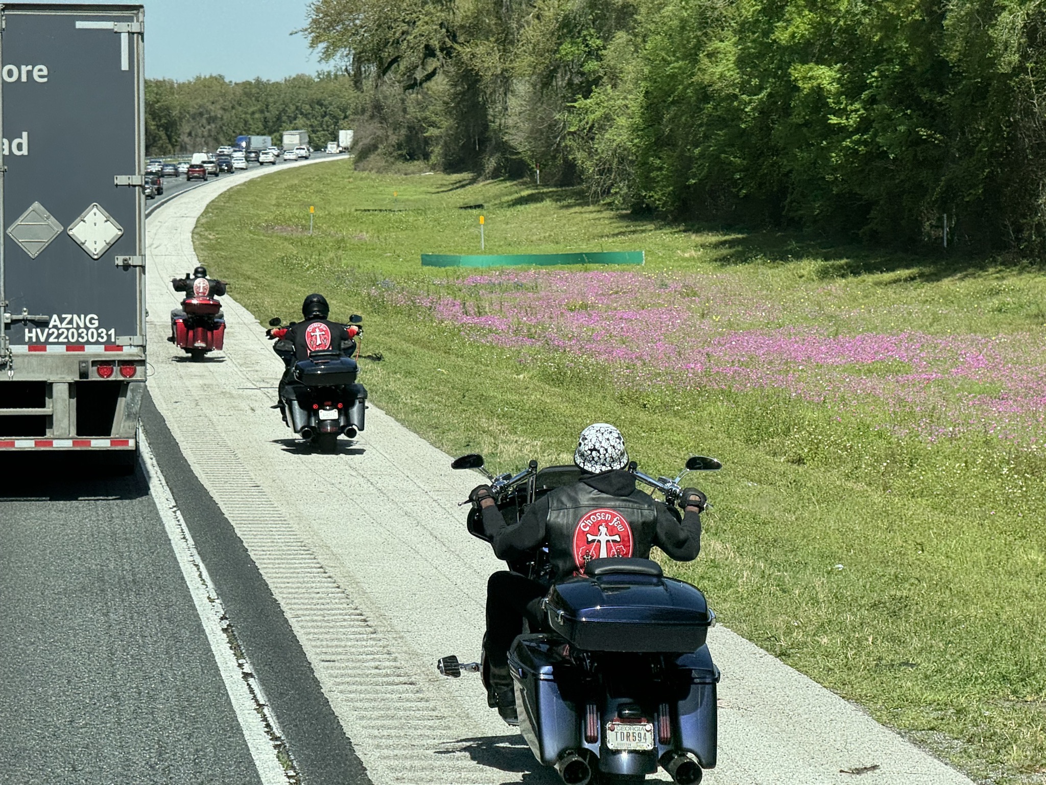 Motorcycles and wildflowers