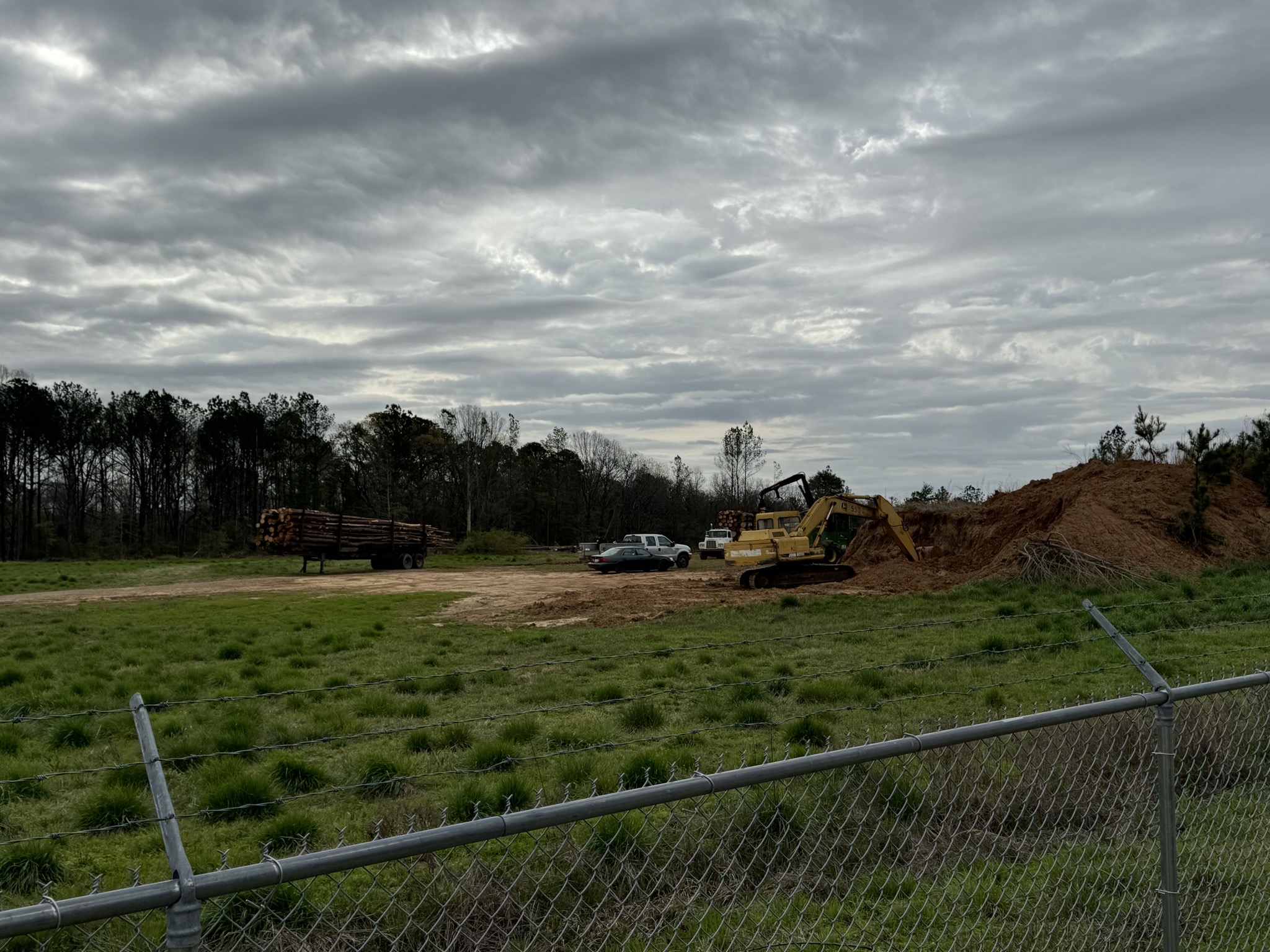Clearing land behind the park