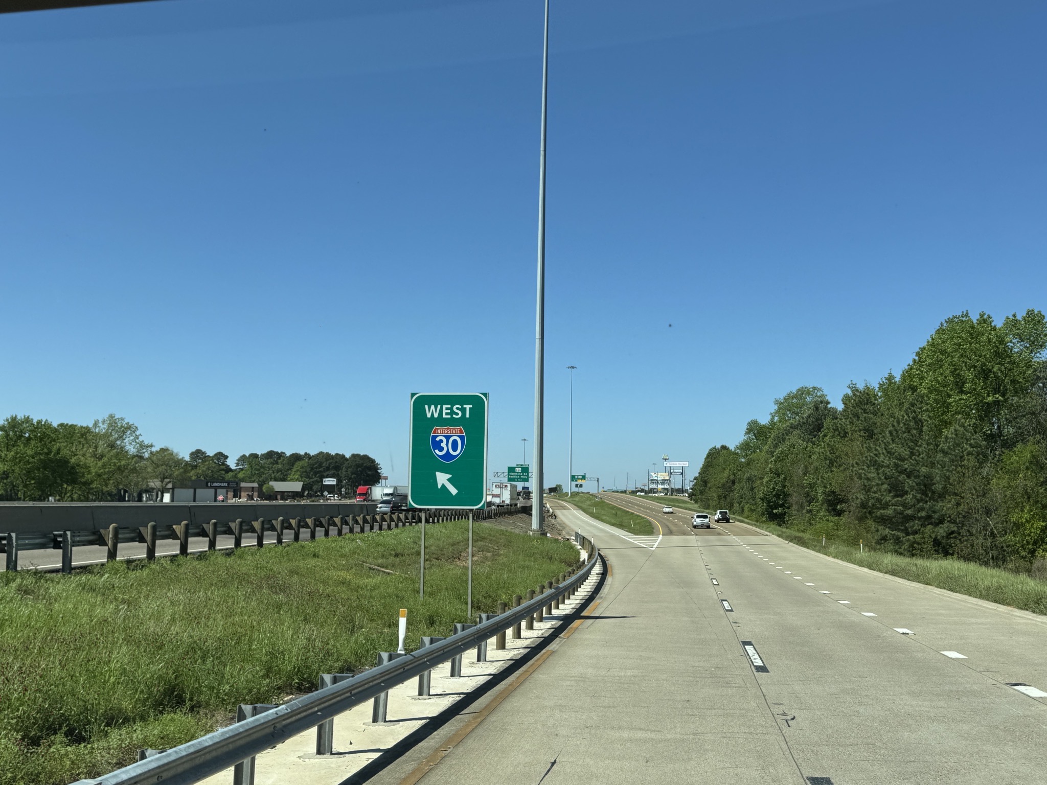Frontage road to I-30 West
