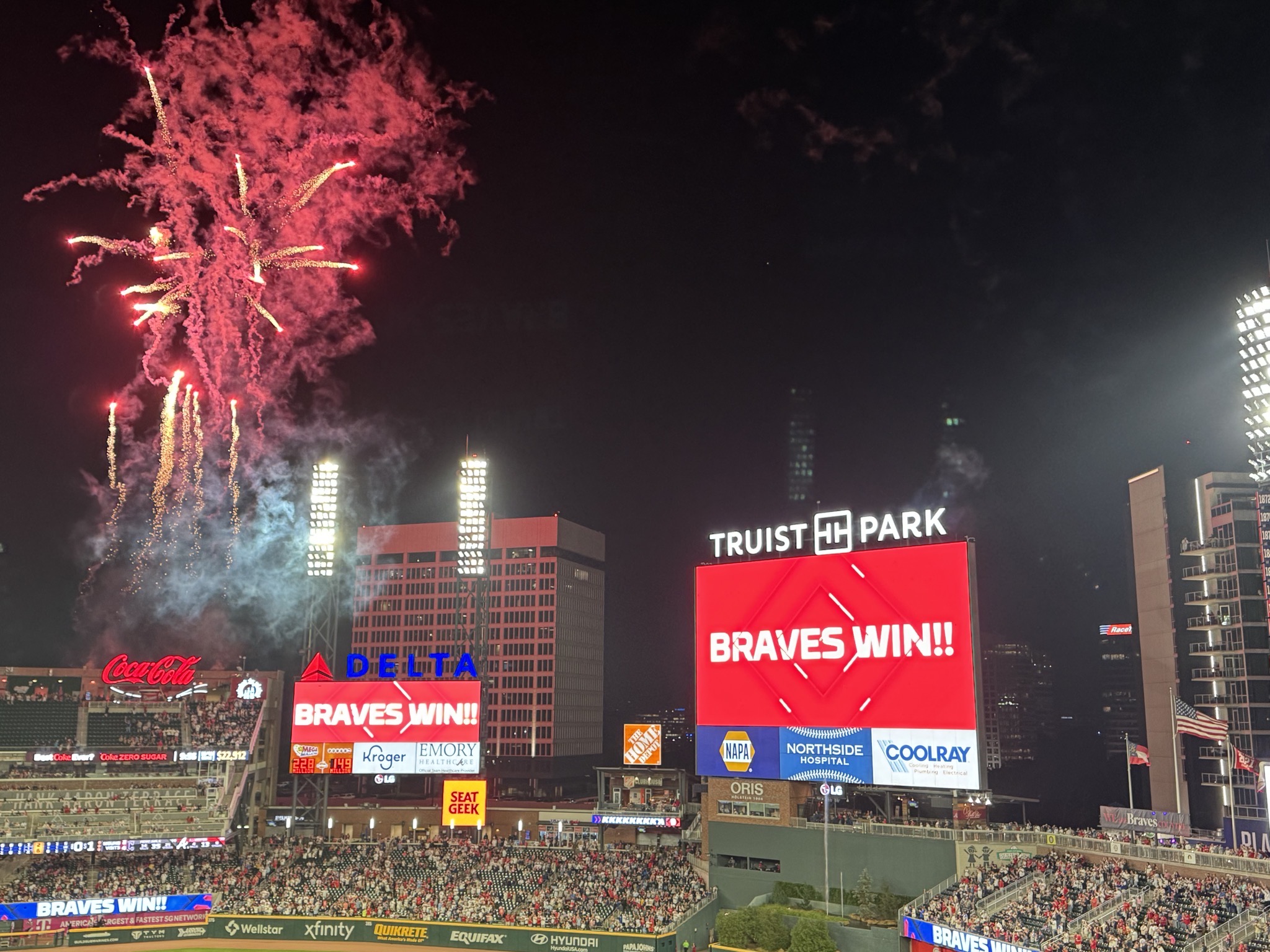 Game win fireworks