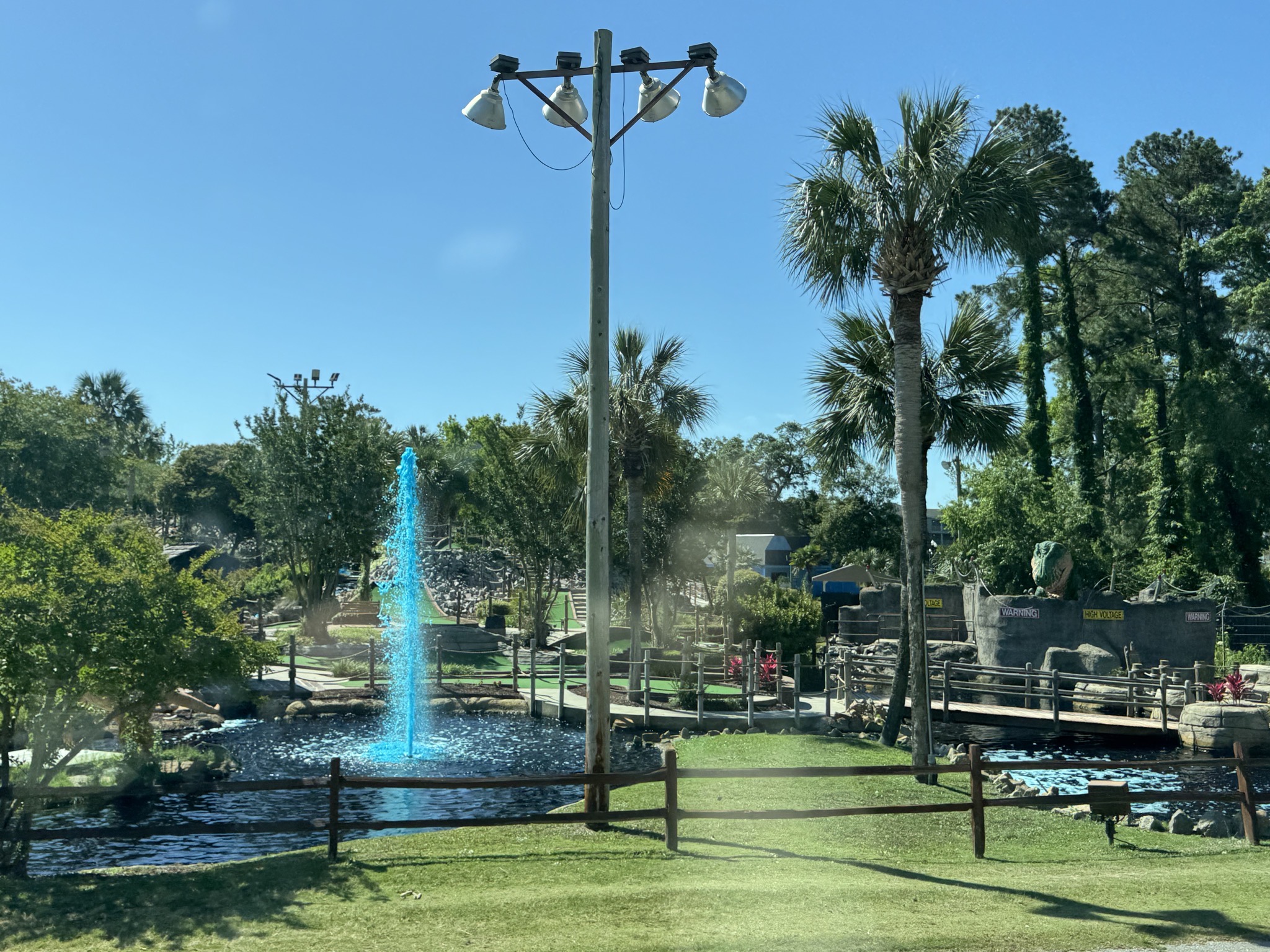 Blue water at mini golf