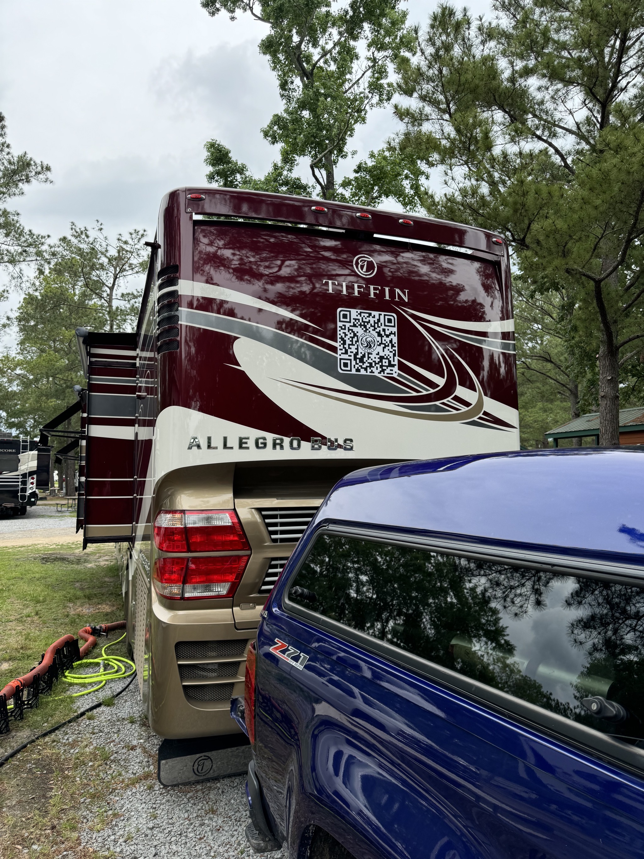 QR code on rear of coach