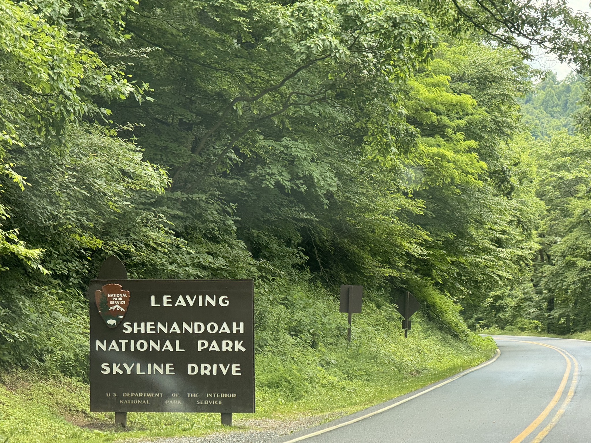 Leaving Shenandoah National Park