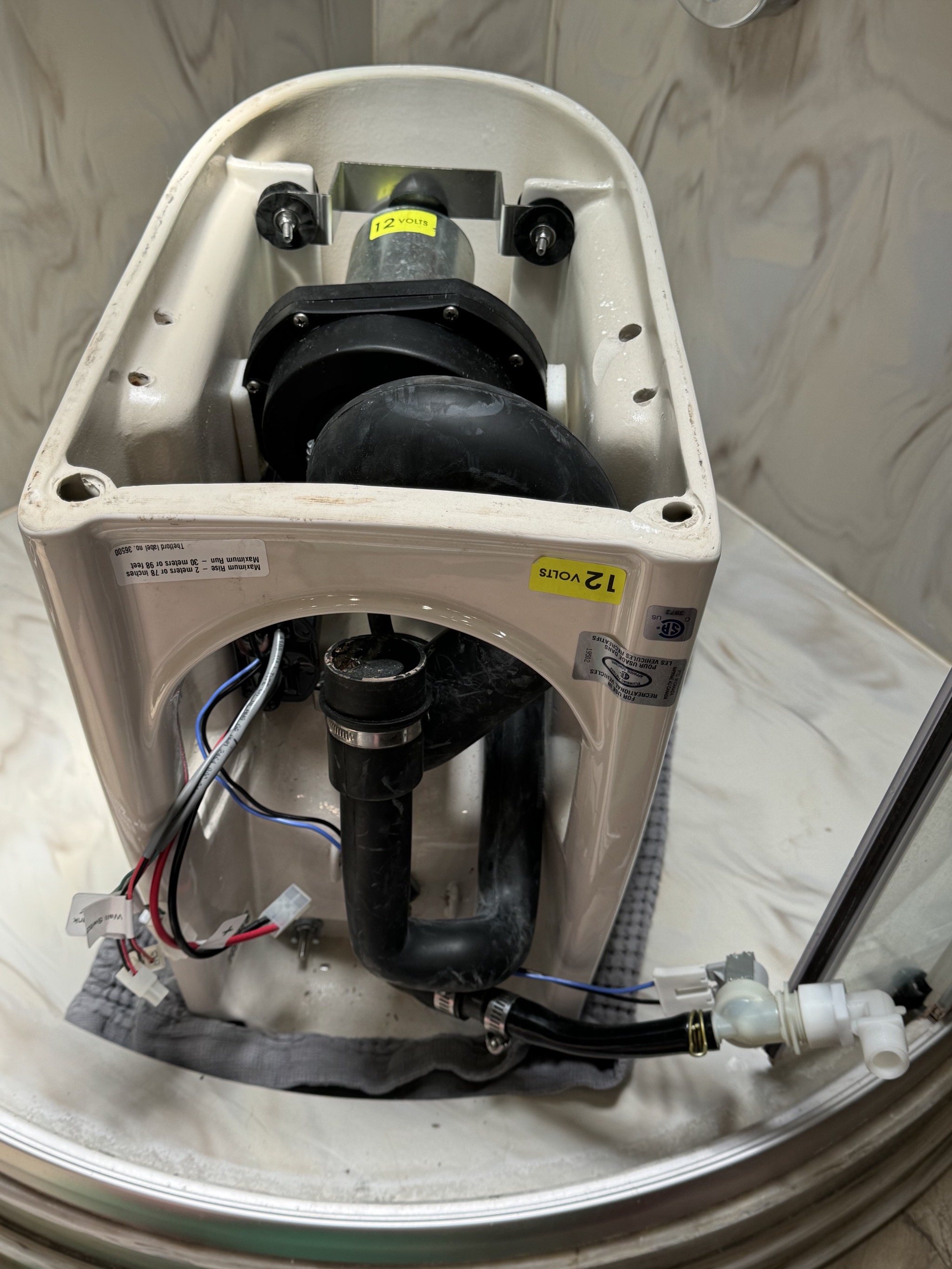 Re-installed macerator