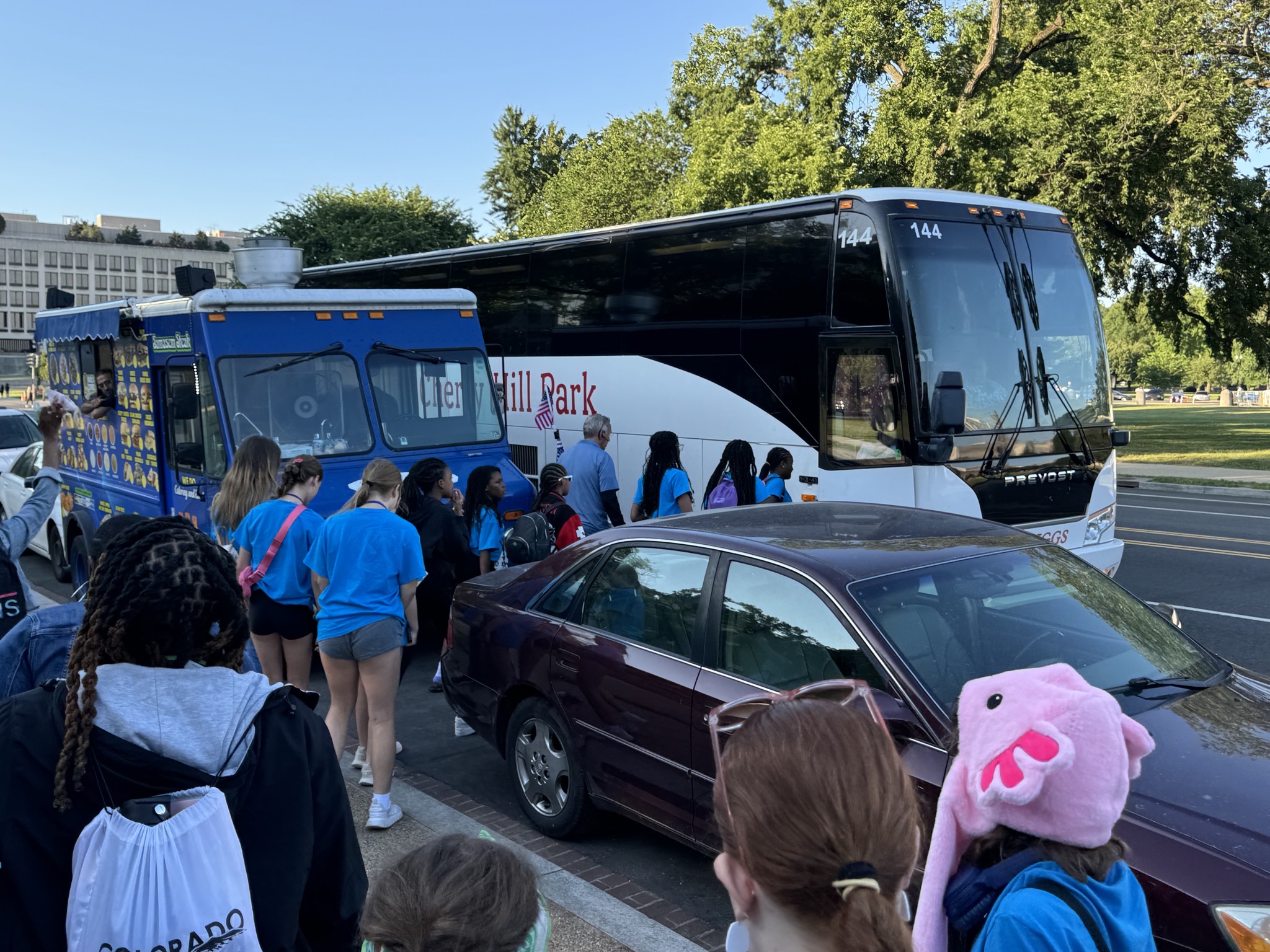 Bus and food truck
