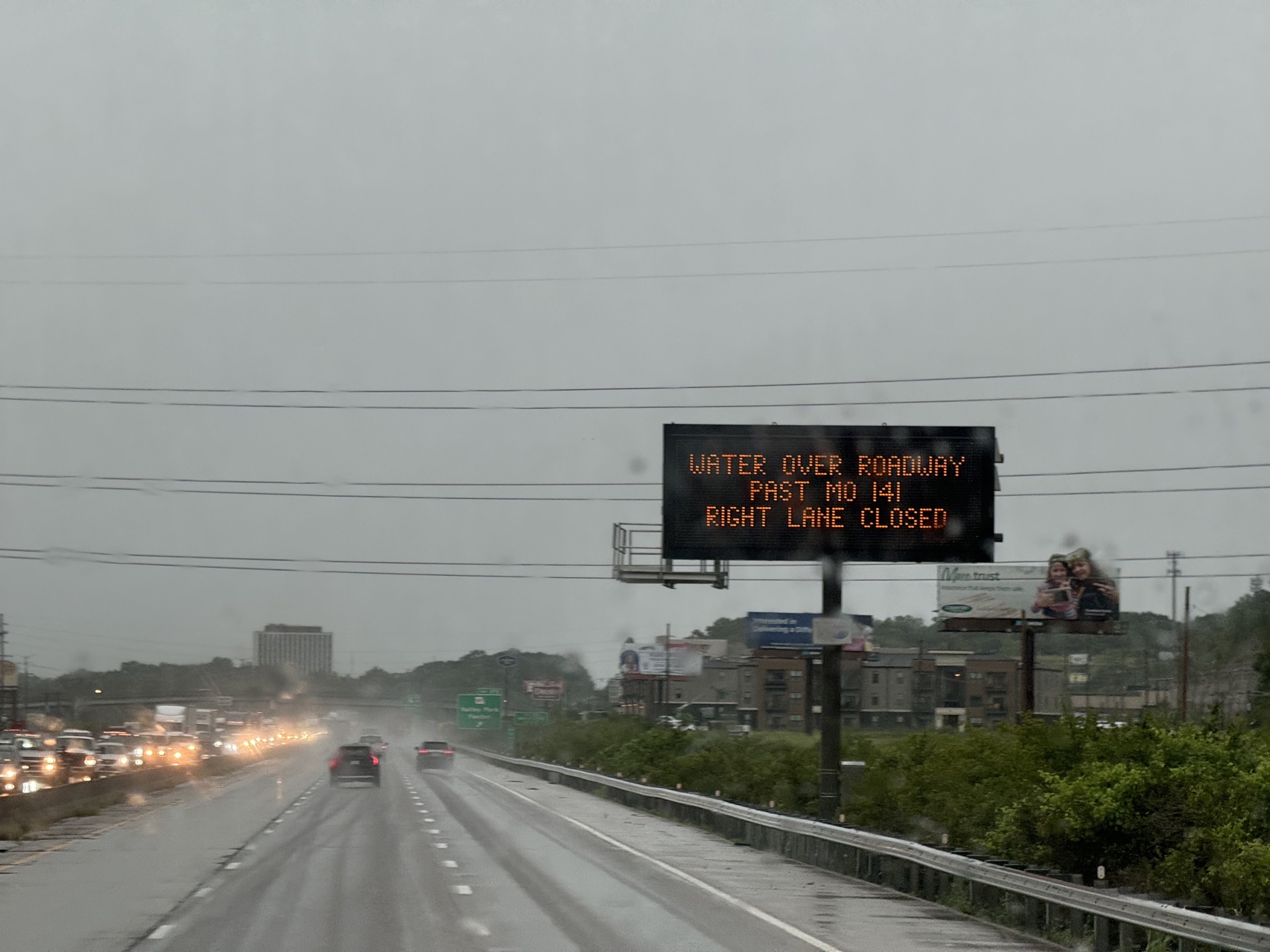 Water over roadway