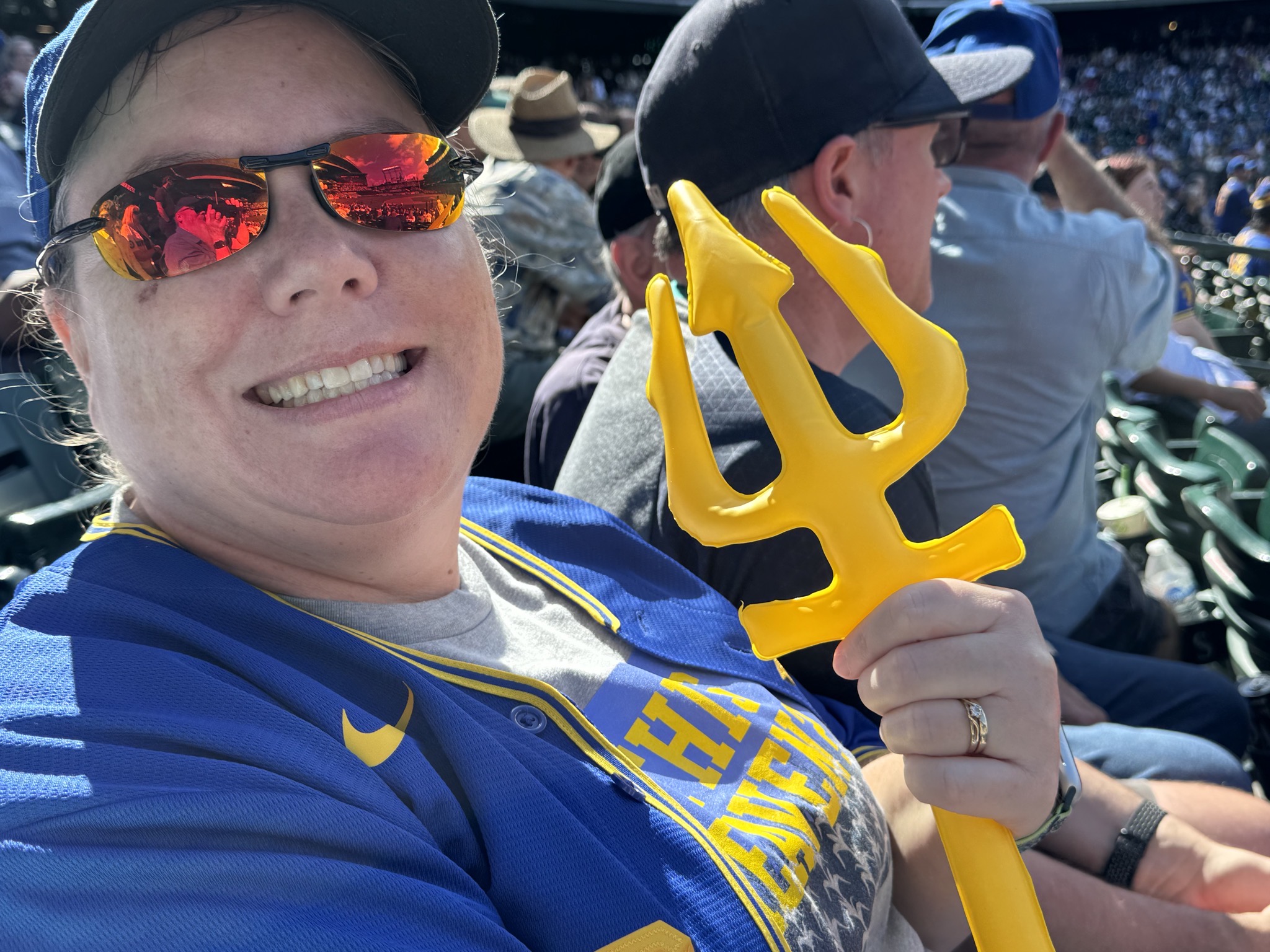 Jenn with inflatable trident