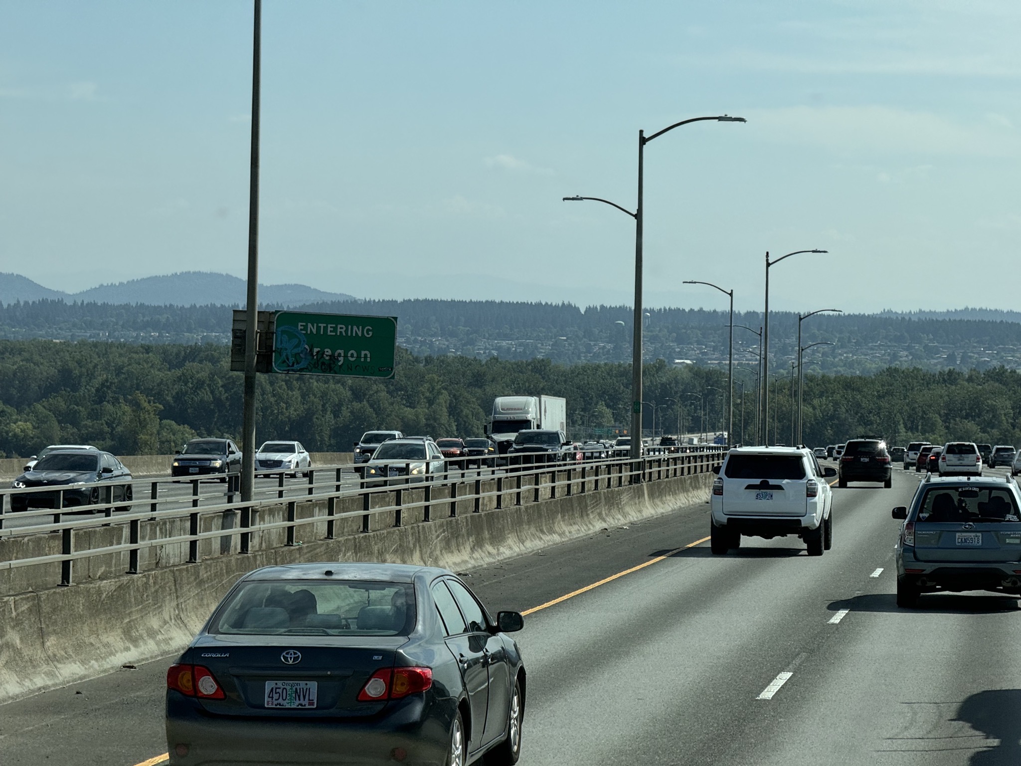 Entering Oregon
