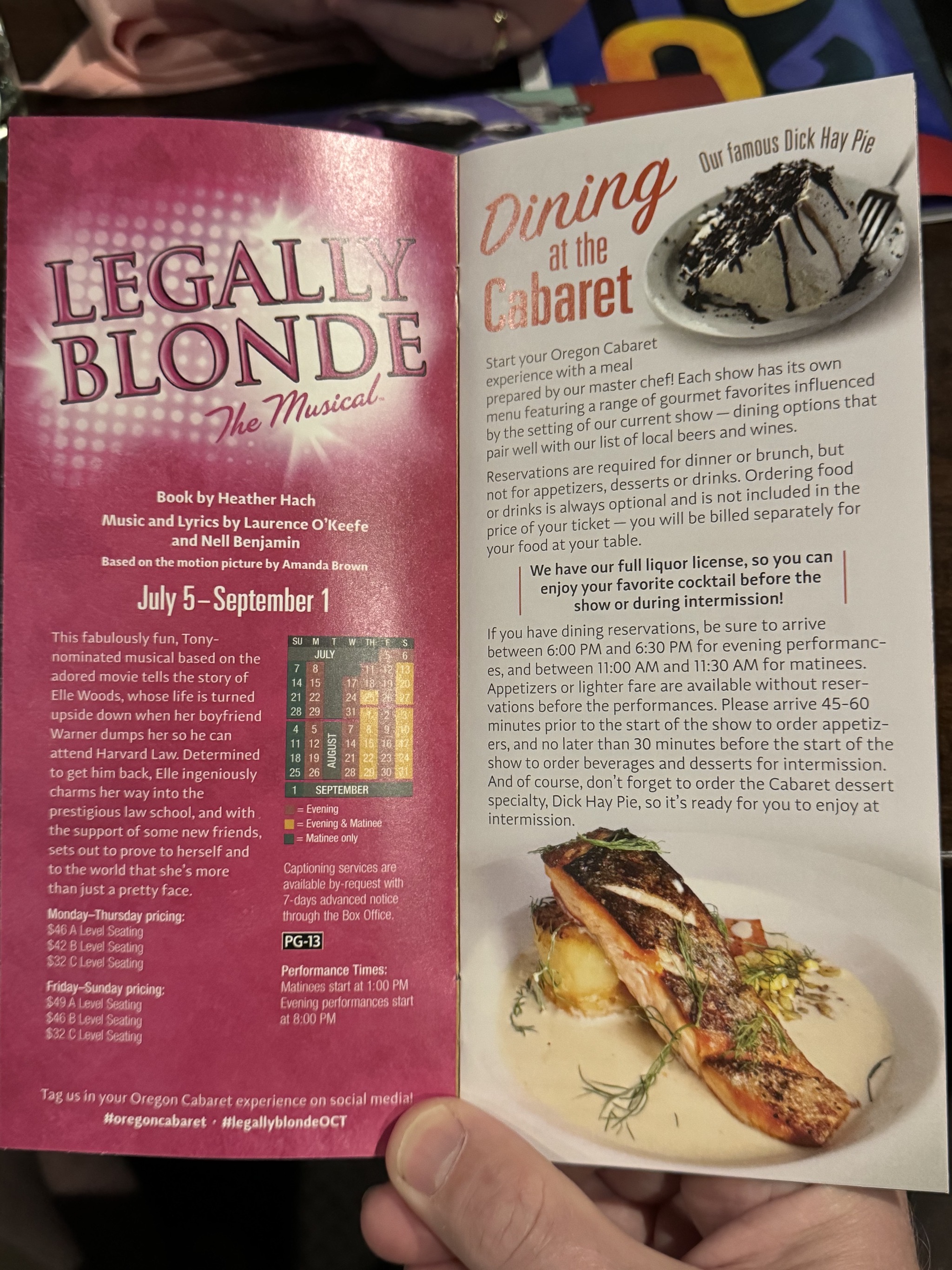 Legally Blonde dining