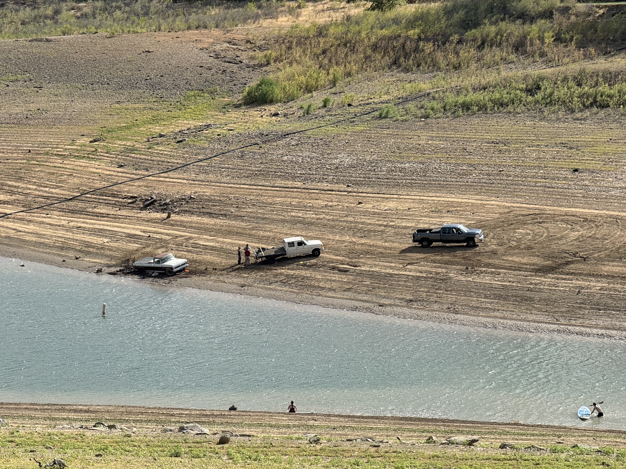 A truck stuck in the mud