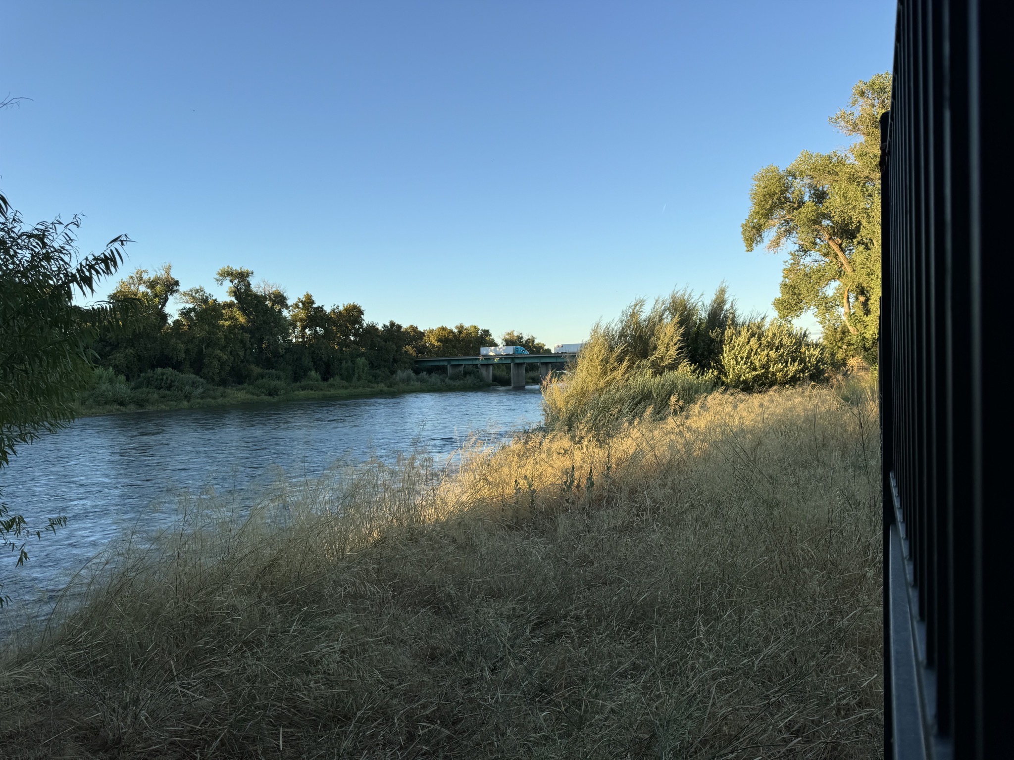 River and freeway view