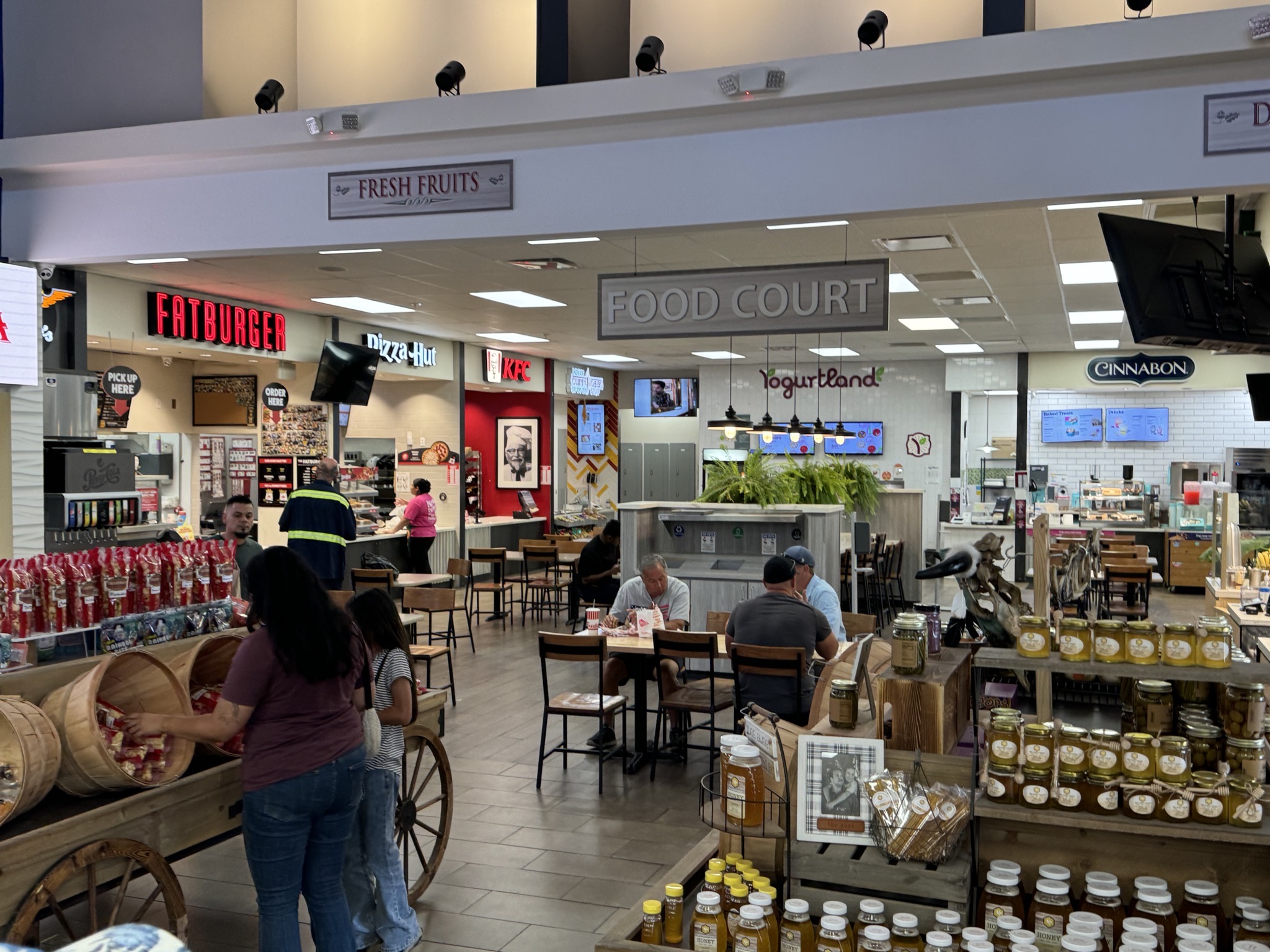Food court; we had Fatburger for lunch