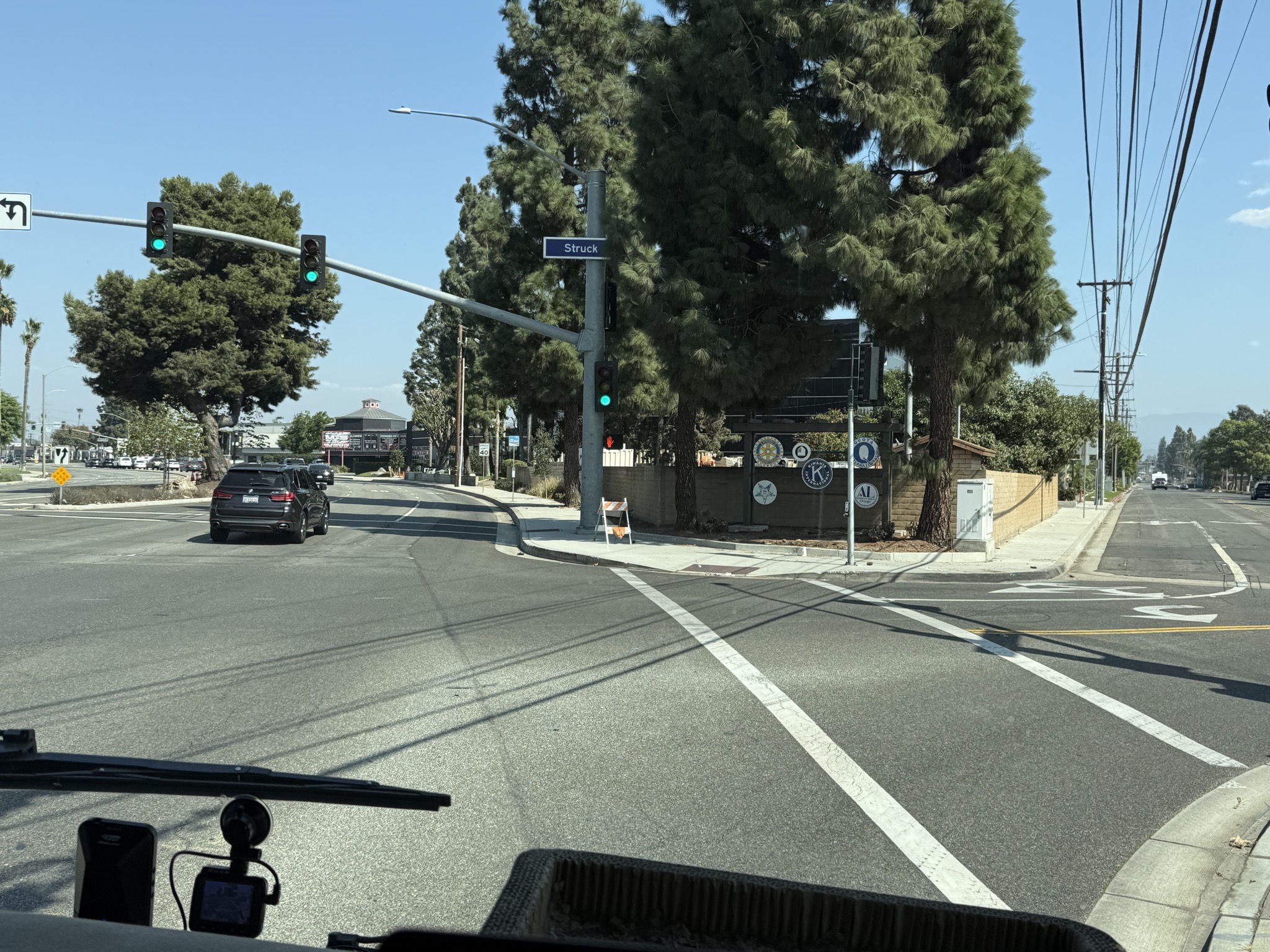 Tight corner onto Strunk Ave