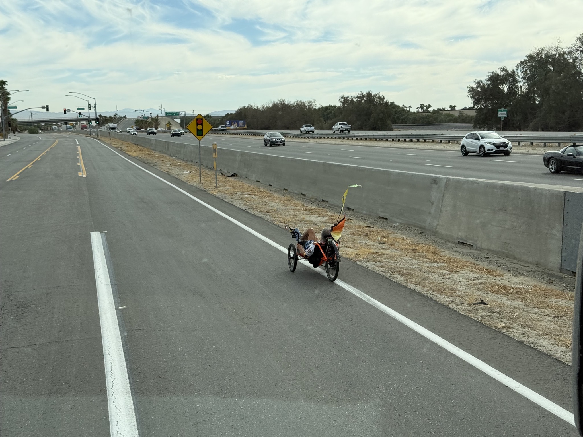 Passing recumbent bike