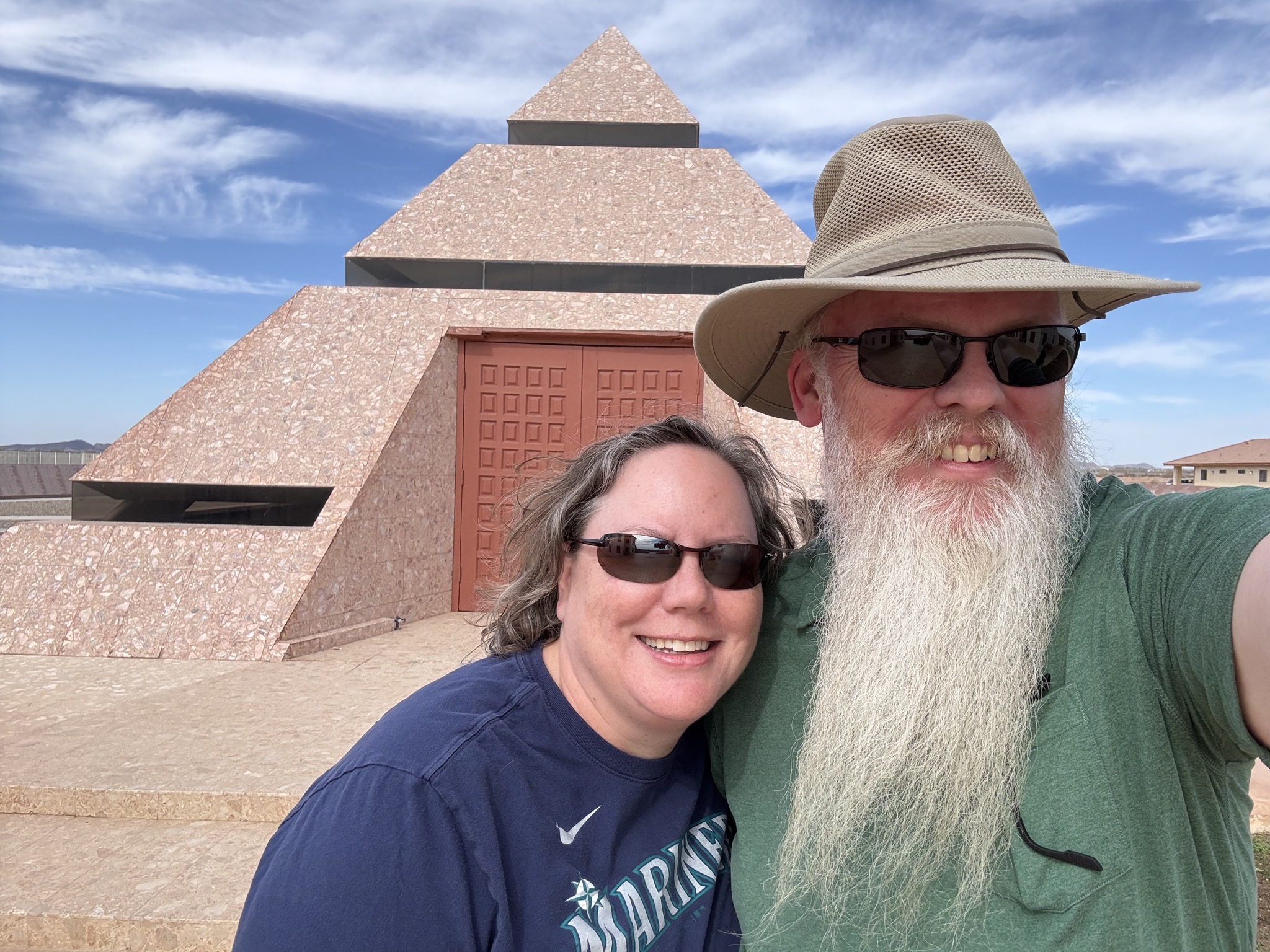 Selfie in front of pyramid