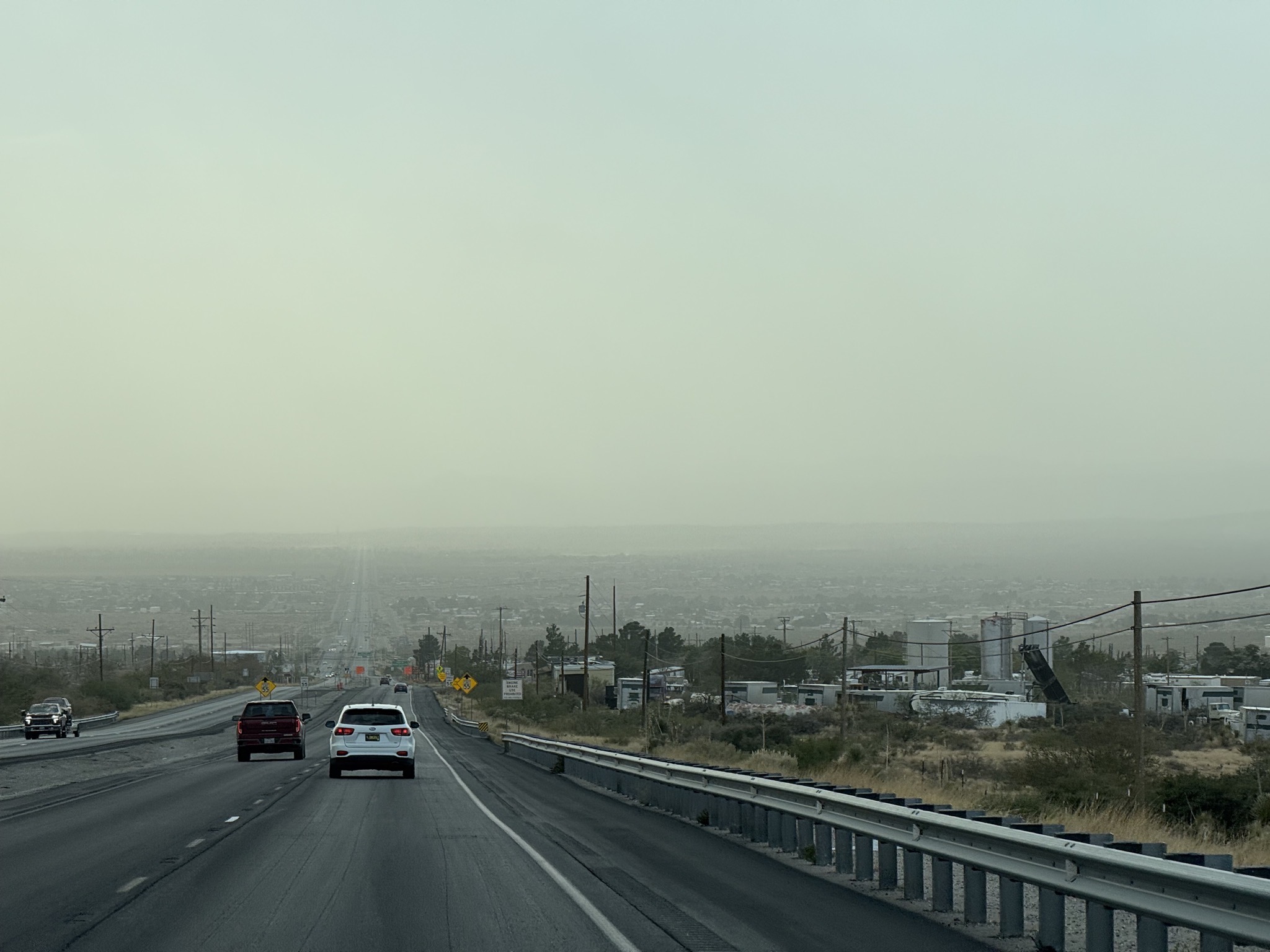 Dust obscuring Las Cruces