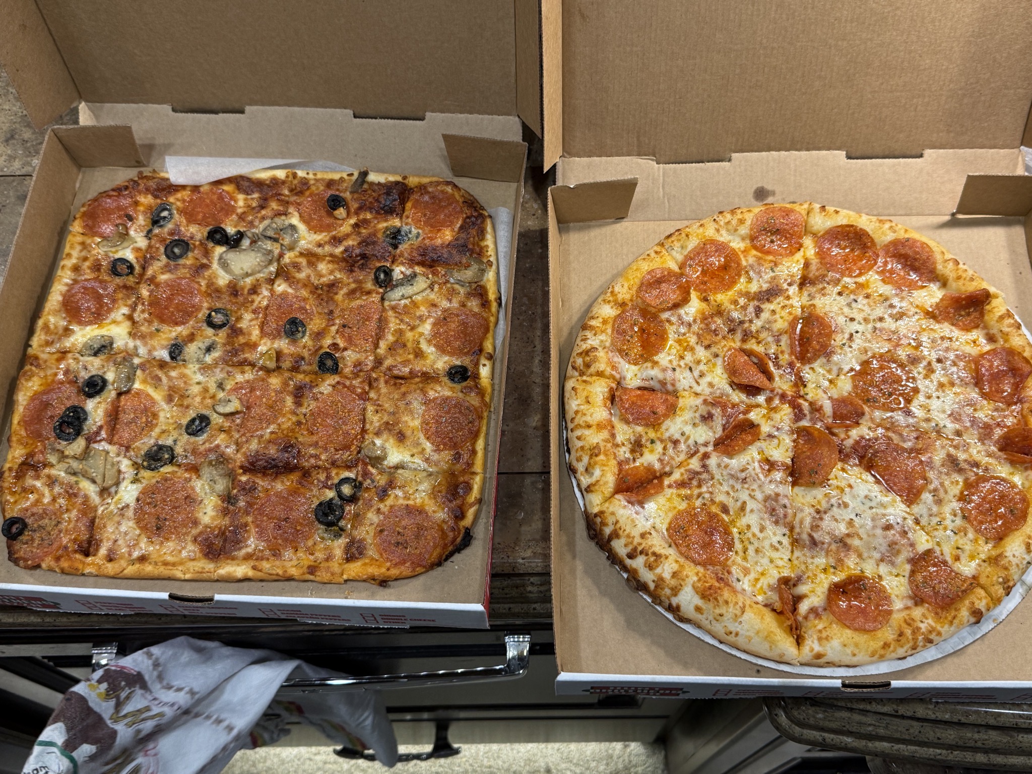 Hunt Brothers Pizza for dinner
